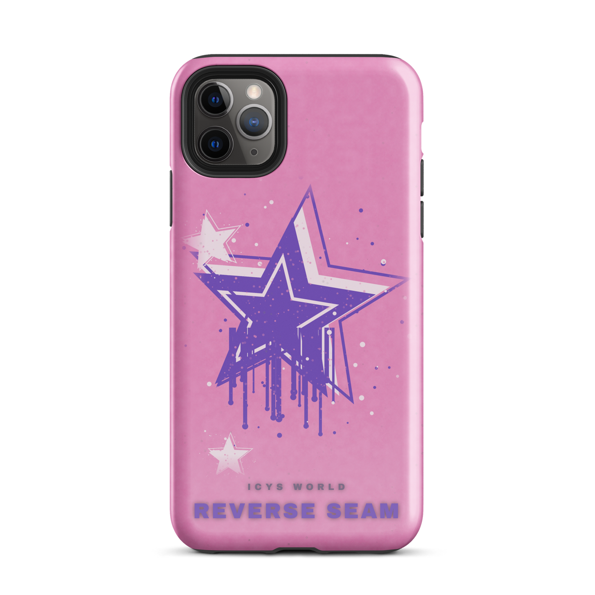 ICYS WORLD Reverse Seam iPhone case on iPhone 11 Pro Max, glossy finish