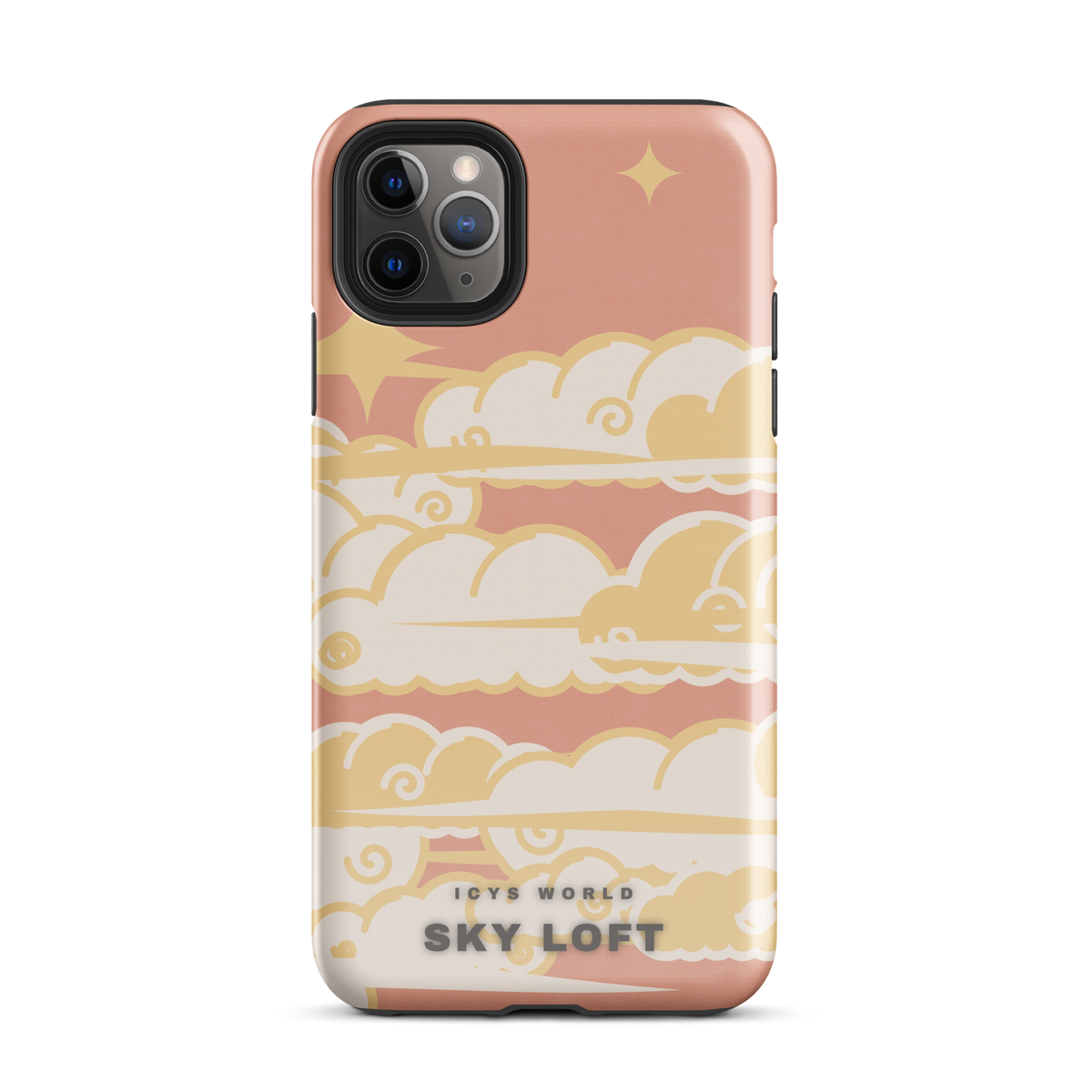 ICYS WORLD Sky Loft iPhone case on iPhone 11 Pro Max, glossy finish