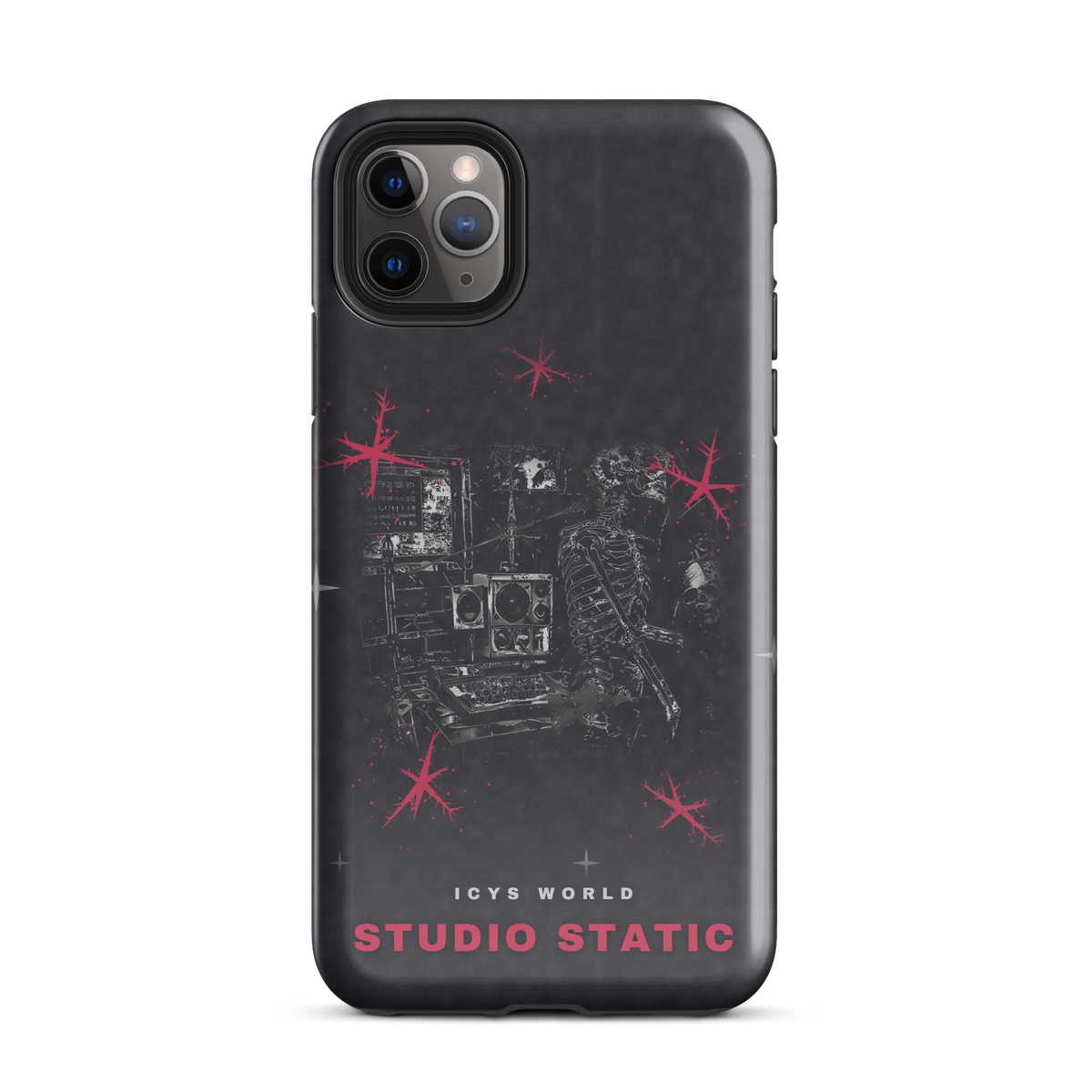 ICYS WORLD Studio Static iPhone case on iPhone 11 Pro Max, glossy finish