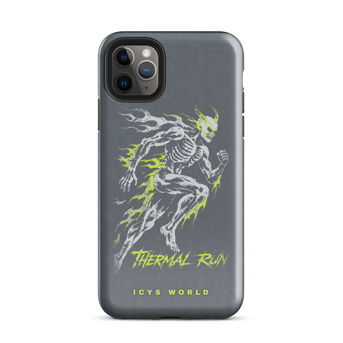 ICYS WORLD Thermal Run iPhone case on iPhone 11 Pro Max, glossy finish