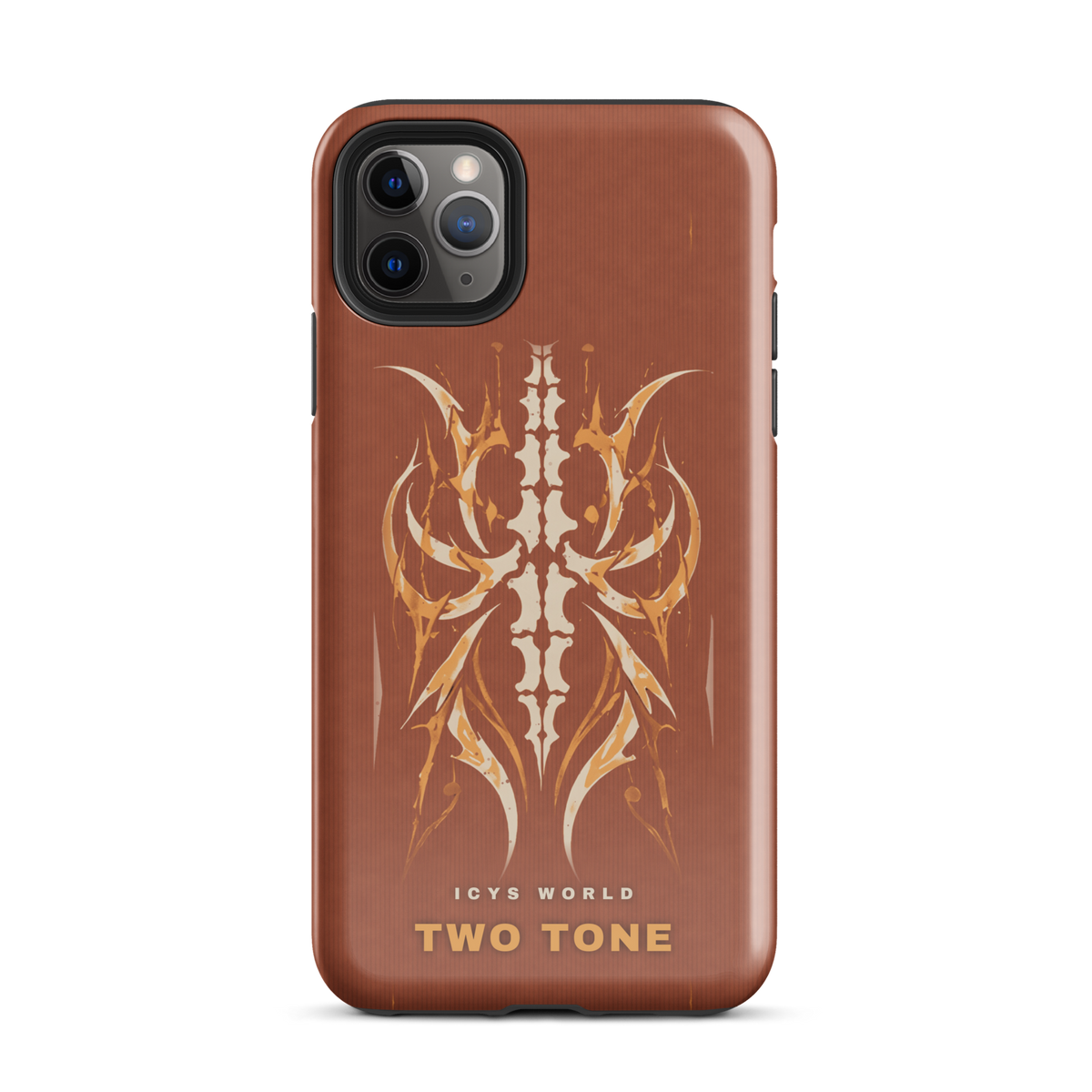 ICYS WORLD Two Tone iPhone case on iPhone 11 Pro Max, glossy finish