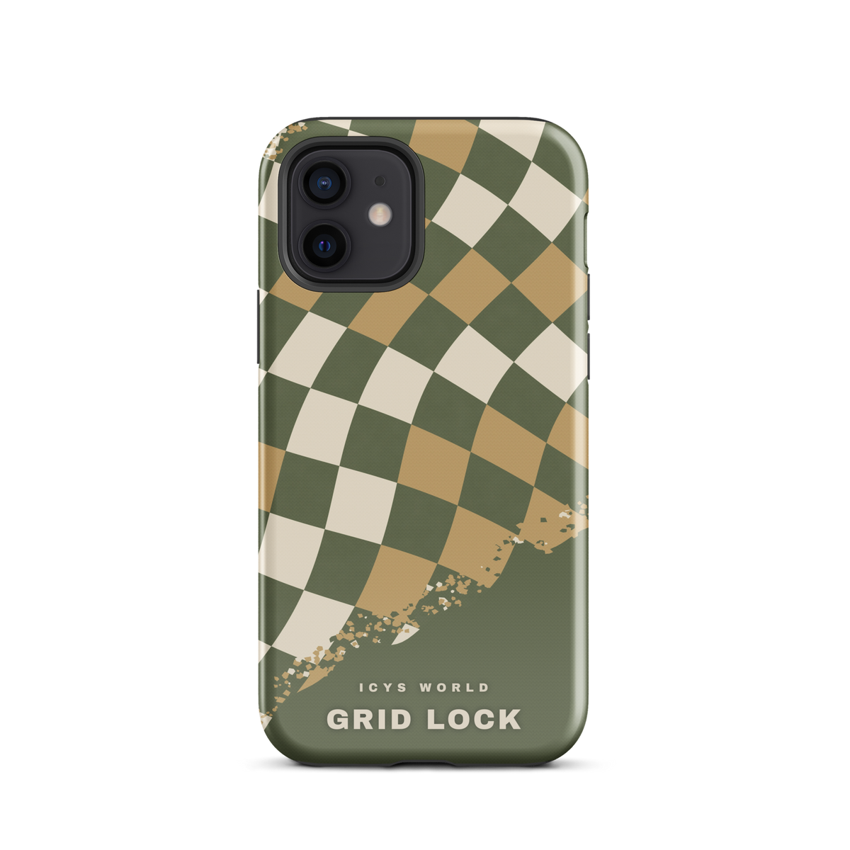 ICYS WORLD Grid Lock iPhone case on iPhone 12, glossy finish