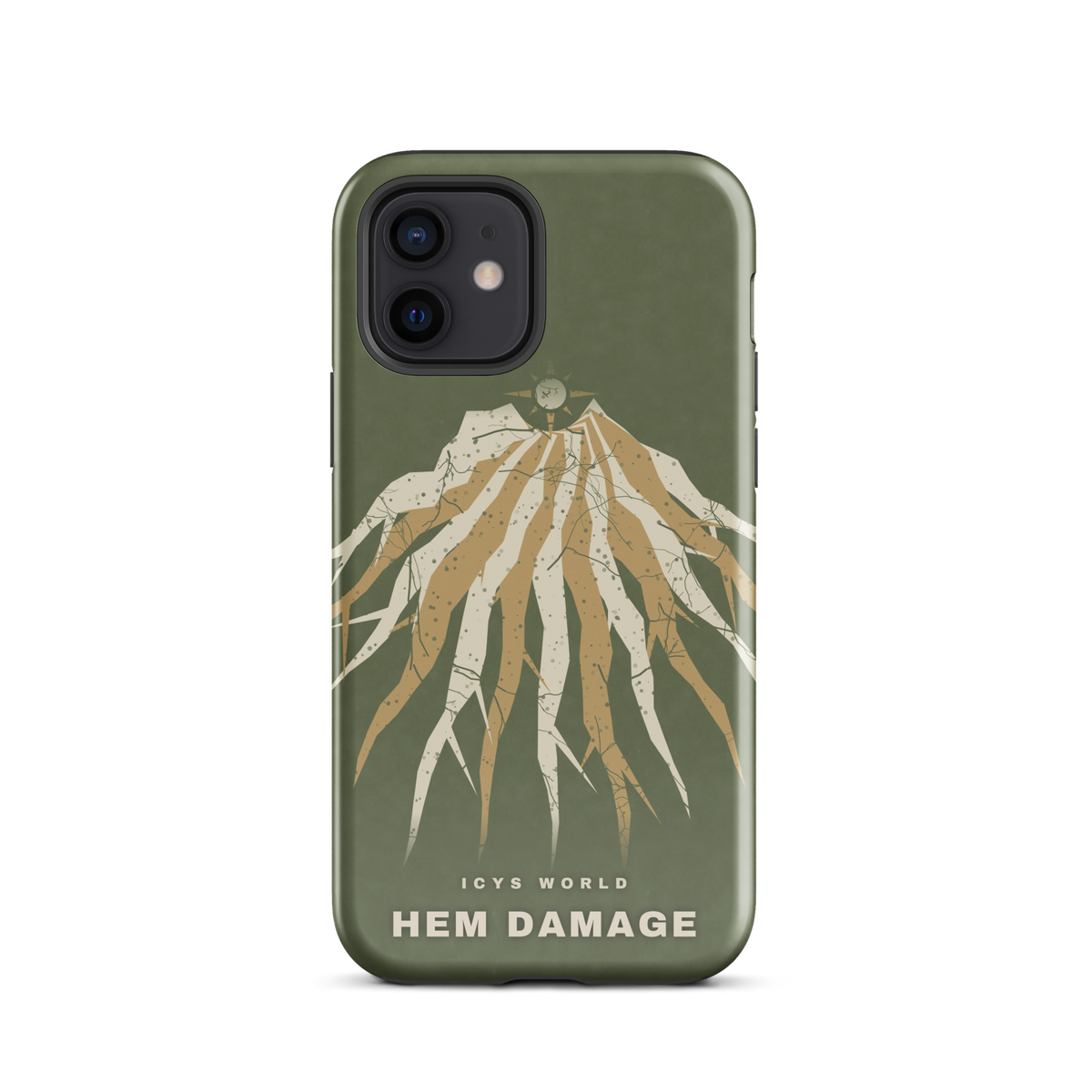 ICYS WORLD Hem Damage iPhone case on iPhone 12, glossy finish