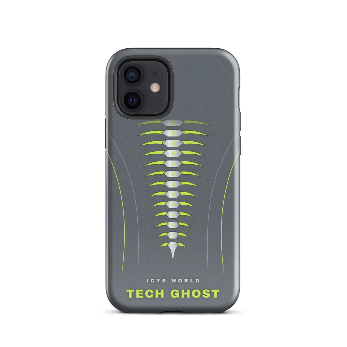 ICYS WORLD Tech Ghost iPhone case on iPhone 12, glossy finish