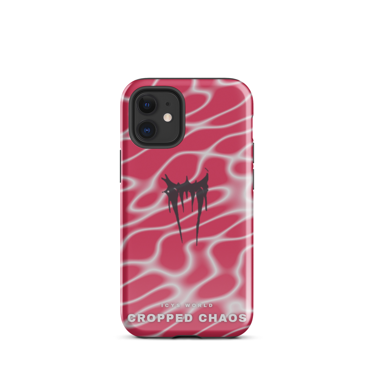 ICYS WORLD Cropped Chaos iPhone case on iPhone 12 mini, glossy finish