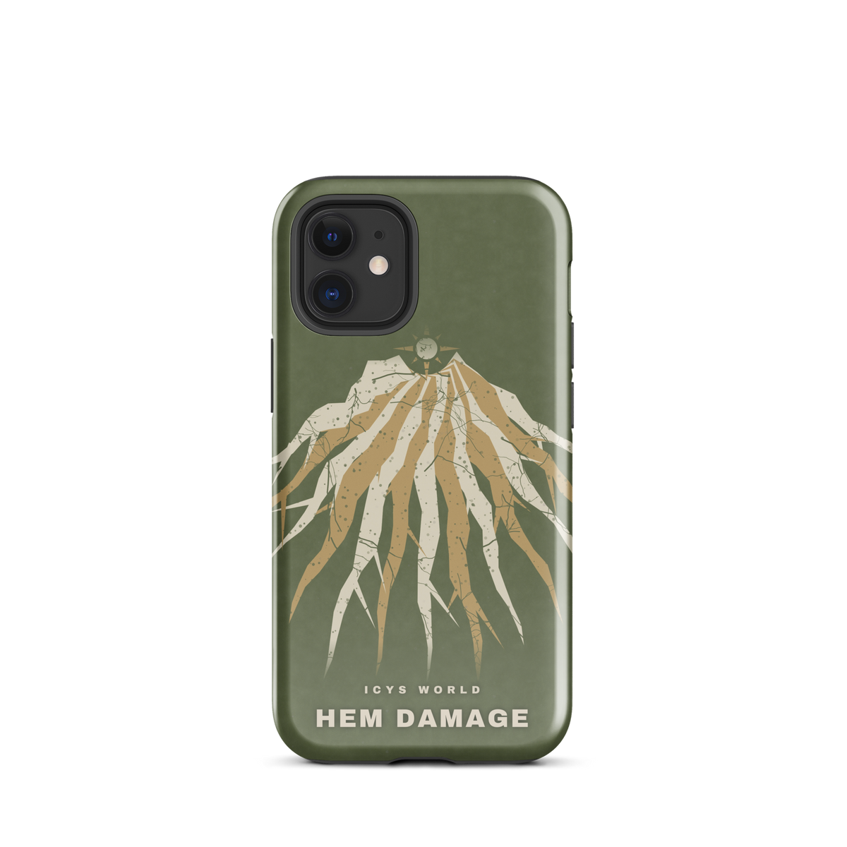 ICYS WORLD Hem Damage iPhone case on iPhone 12 mini, glossy finish