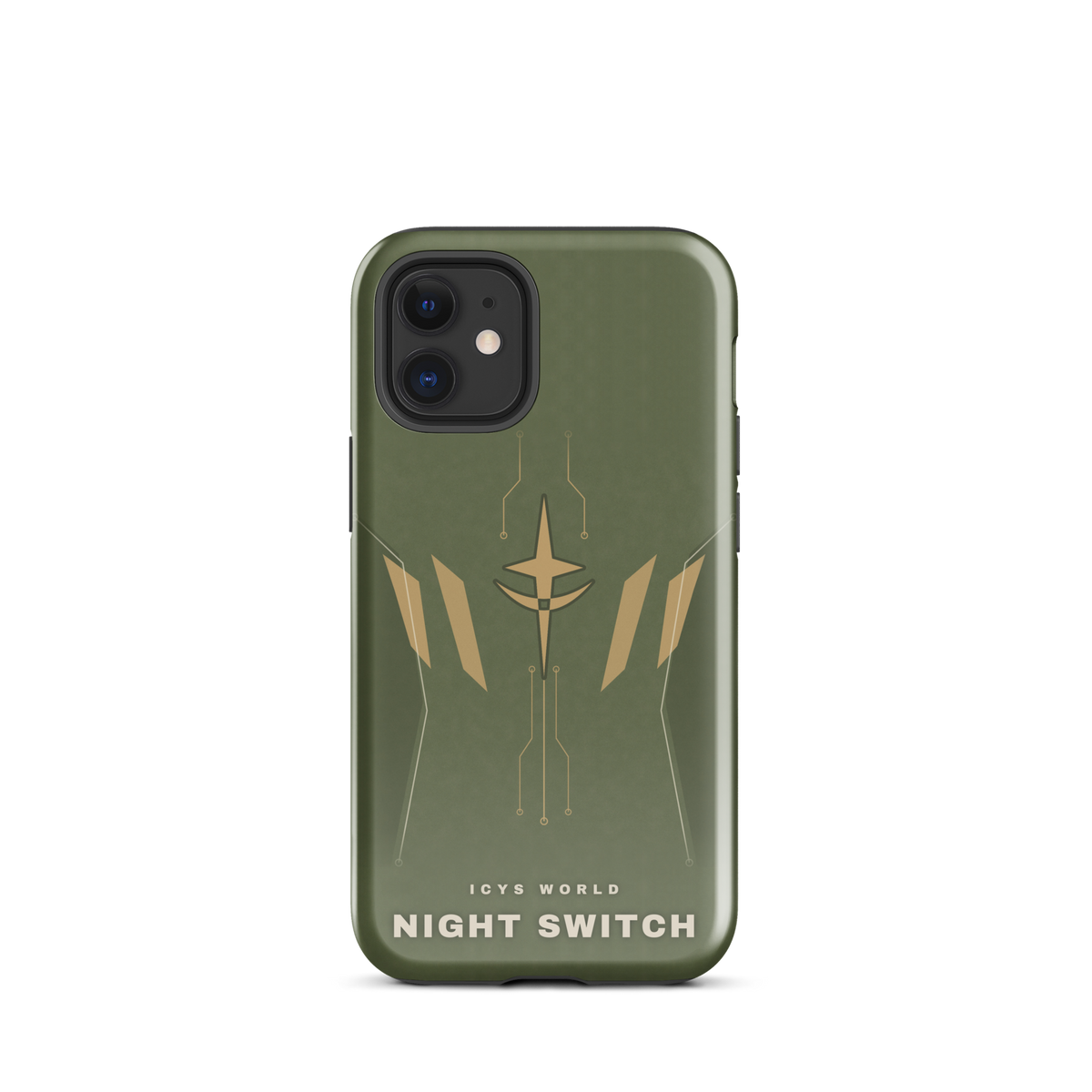 ICYS WORLD Night Switch iPhone case on iPhone 12 mini, glossy finish