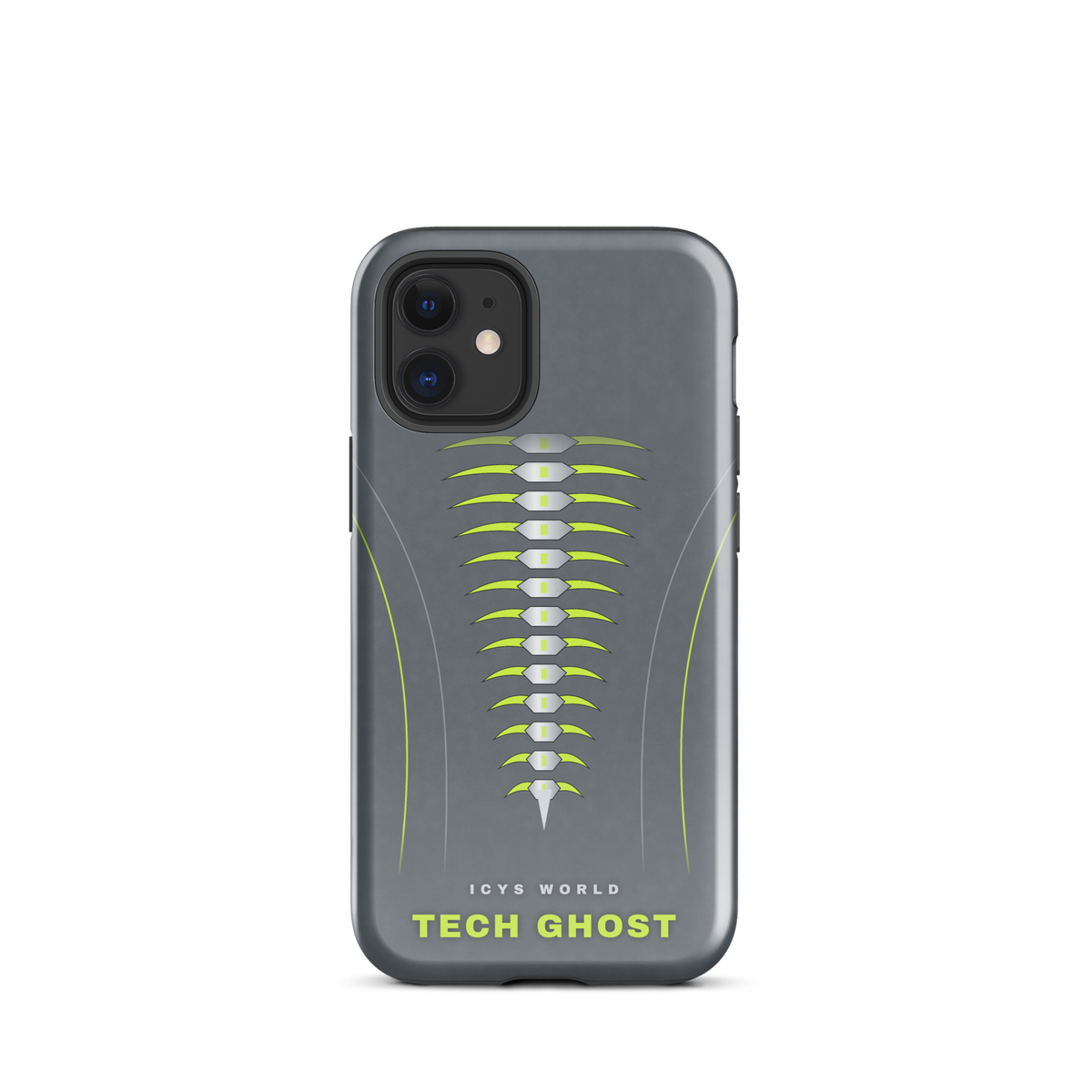 ICYS WORLD Tech Ghost iPhone case on iPhone 12 mini, glossy finish