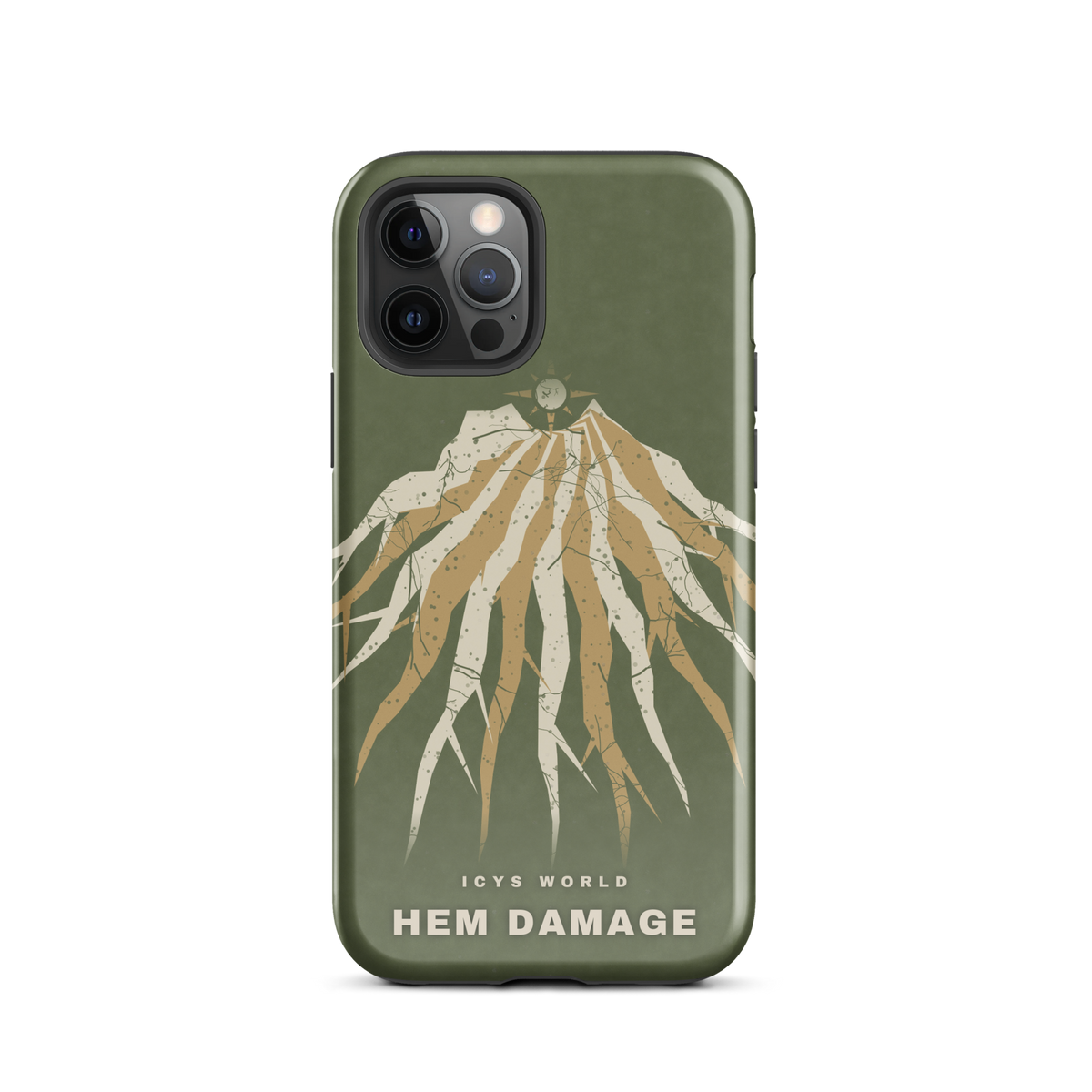 ICYS WORLD Hem Damage iPhone case on iPhone 12 Pro, glossy finish