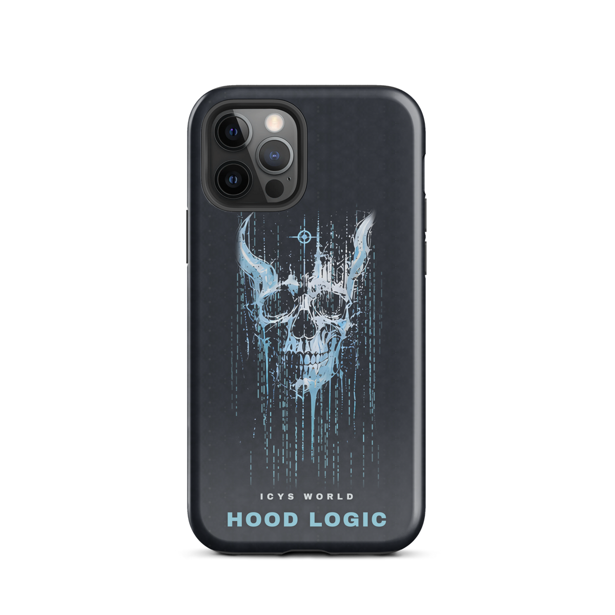 ICYS WORLD Hood Logic iPhone case on iPhone 12 Pro, glossy finish