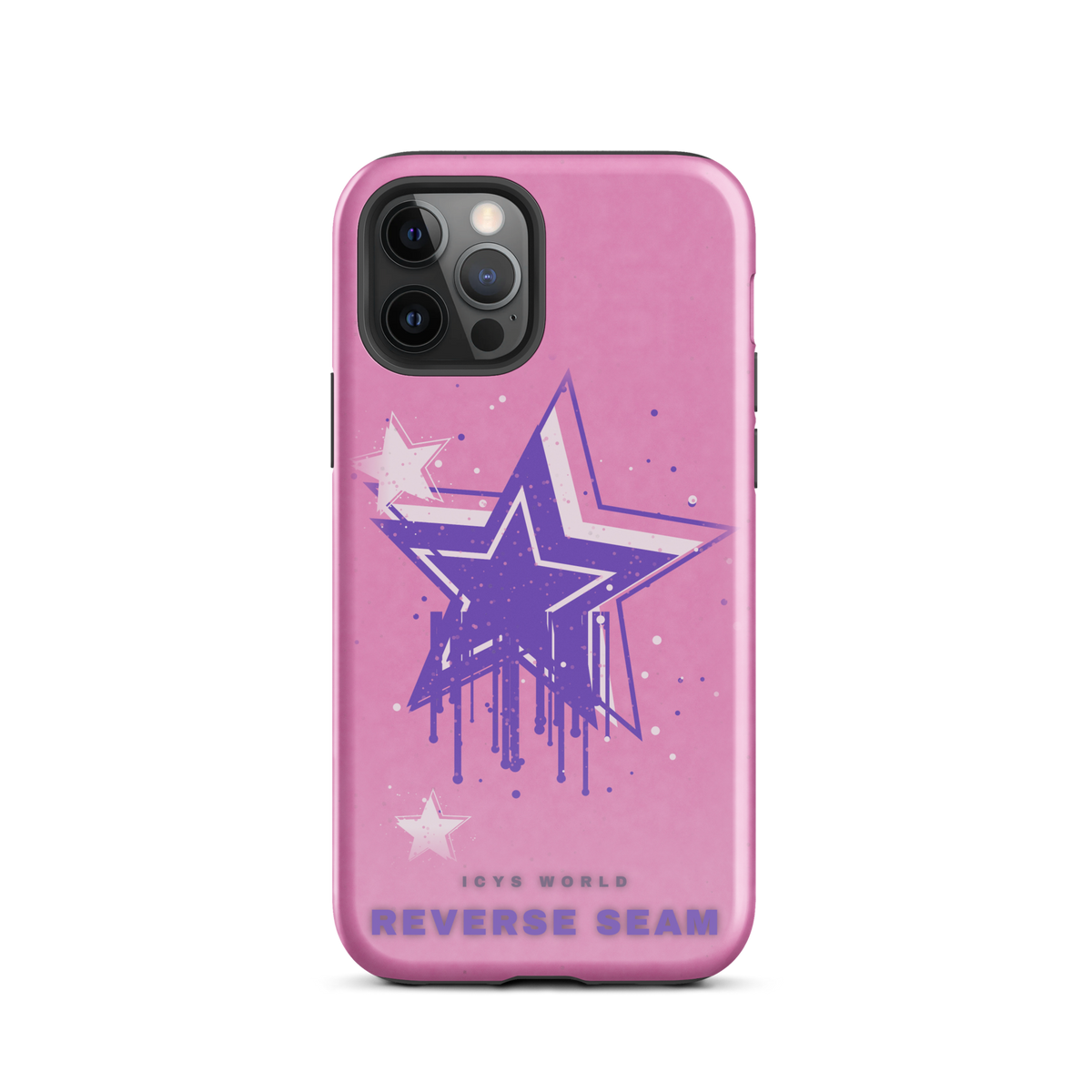 ICYS WORLD Reverse Seam iPhone case on iPhone 12 Pro, glossy finish