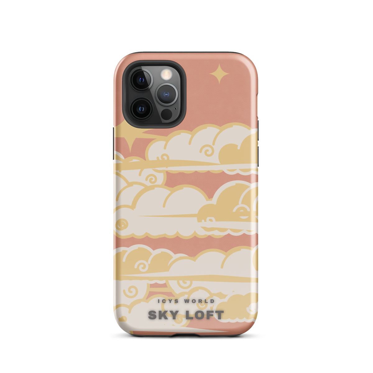 ICYS WORLD Sky Loft iPhone case on iPhone 12 Pro, glossy finish