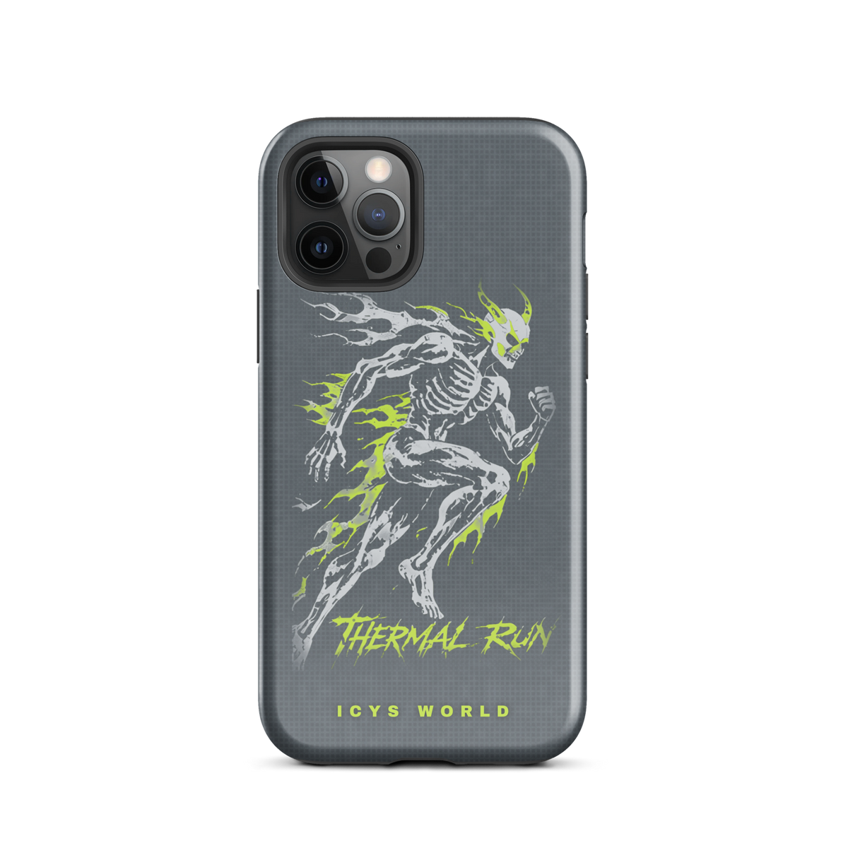 ICYS WORLD Thermal Run iPhone case on iPhone 12 Pro, glossy finish