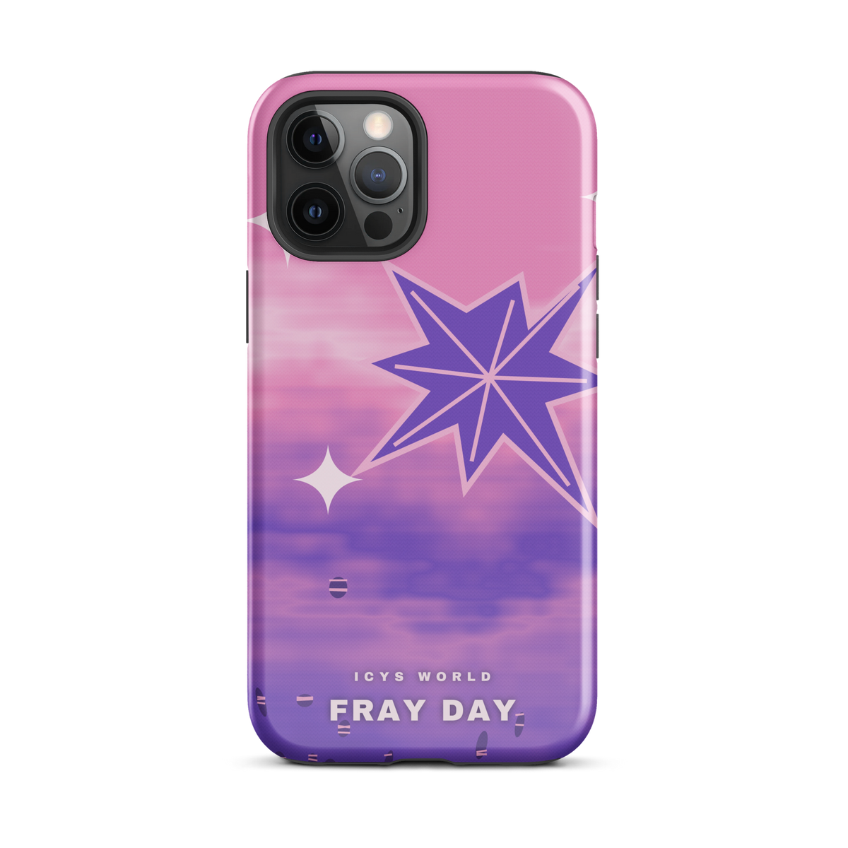 ICYS WORLD Fray Day iPhone case on iPhone 12 Pro Max, glossy finish