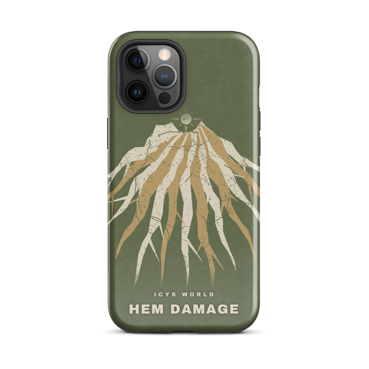 ICYS WORLD Hem Damage iPhone case on iPhone 12 Pro Max, glossy finish