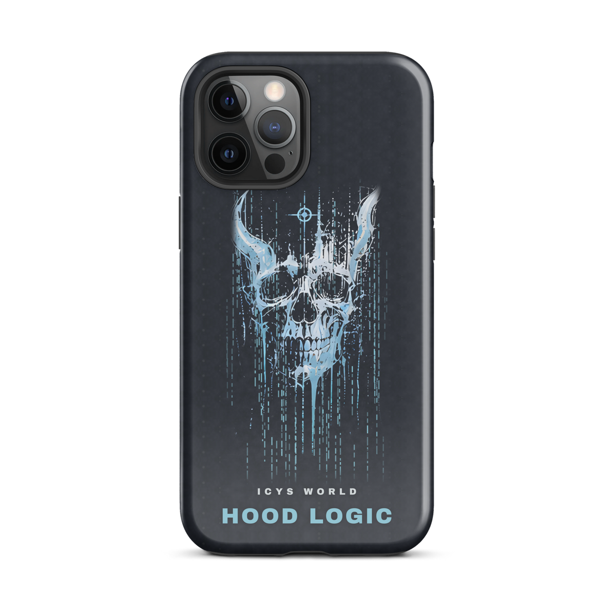ICYS WORLD Hood Logic iPhone case on iPhone 12 Pro Max, glossy finish