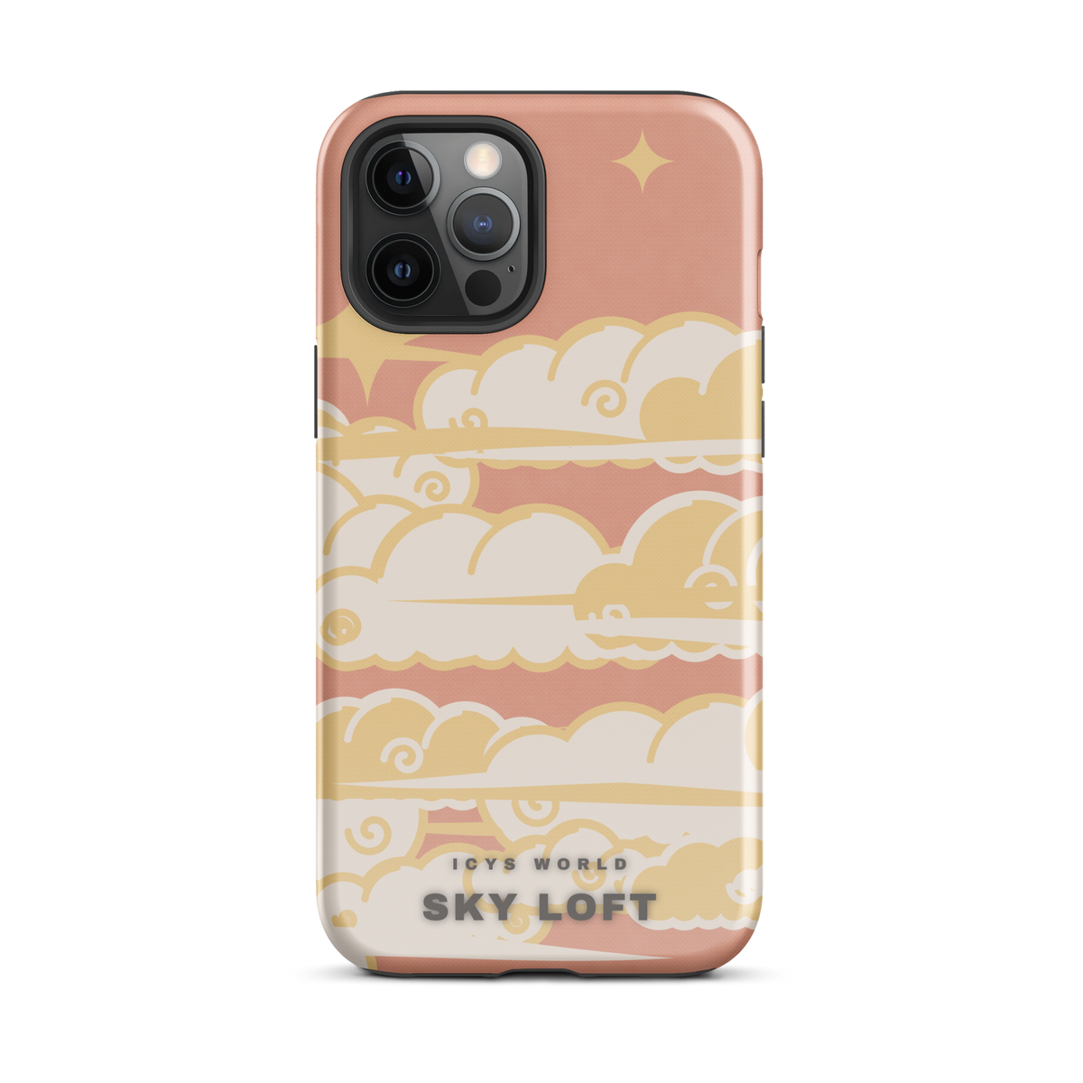 ICYS WORLD Sky Loft iPhone case on iPhone 12 Pro Max, glossy finish