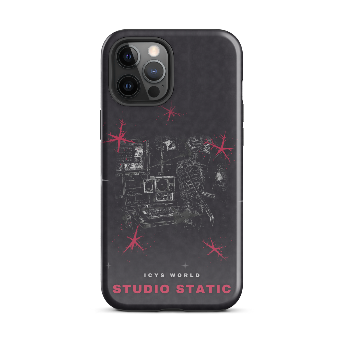 ICYS WORLD Studio Static iPhone case on iPhone 12 Pro Max, glossy finish