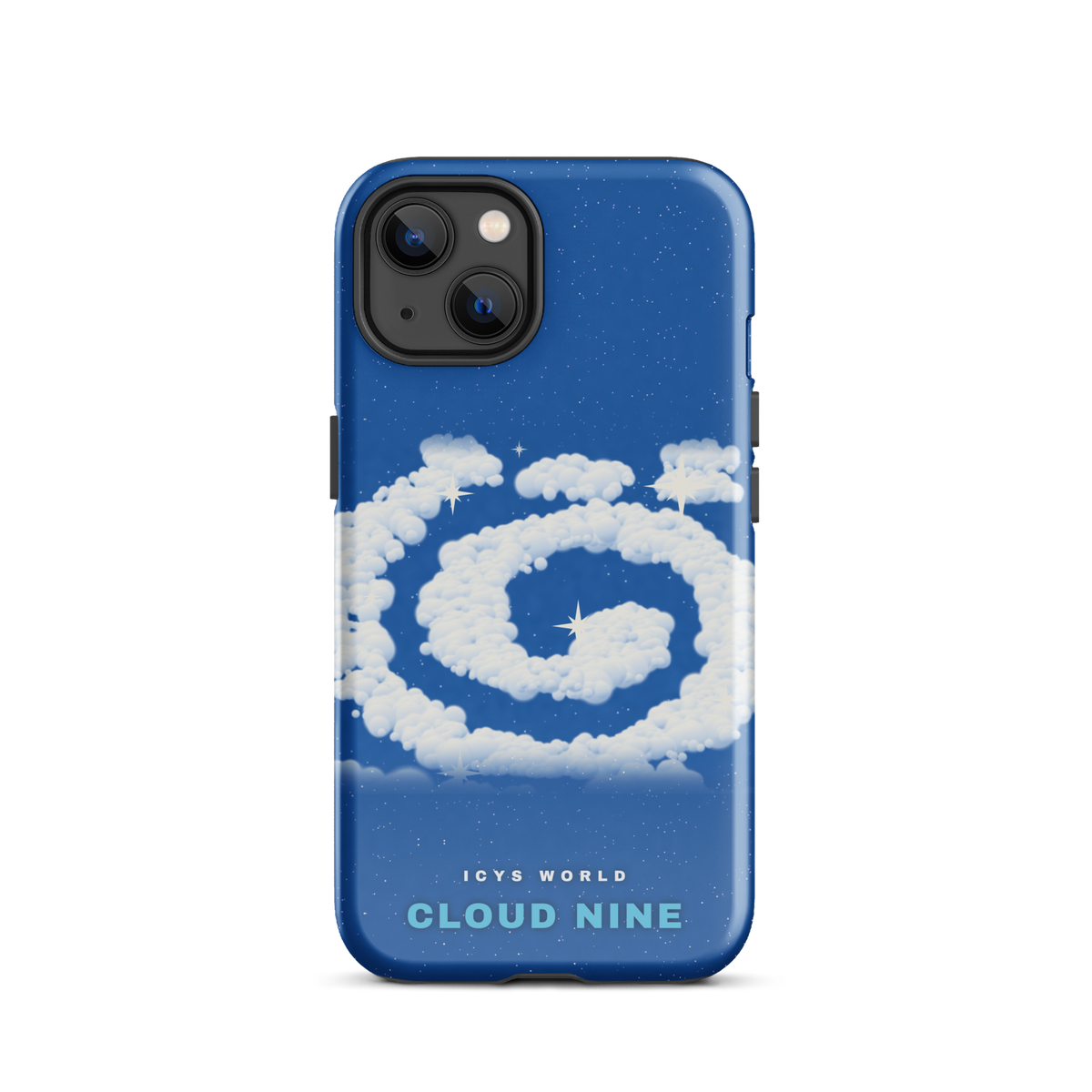 ICYS WORLD Cloud Nine iPhone case on iPhone 13, glossy finish
