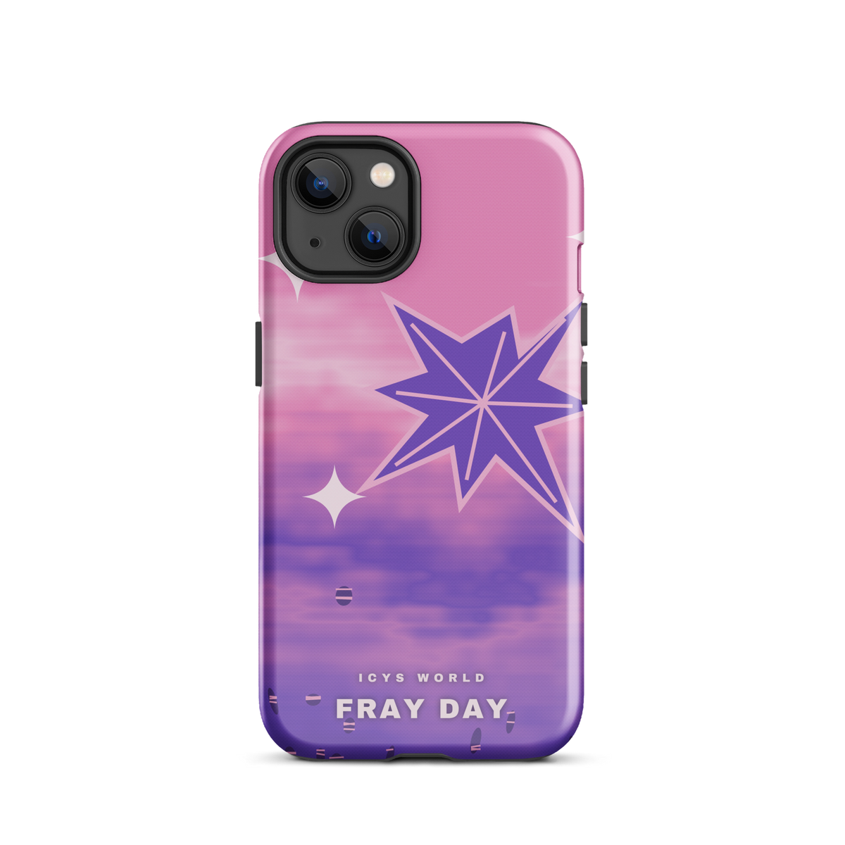ICYS WORLD Fray Day iPhone case on iPhone 13, glossy finish