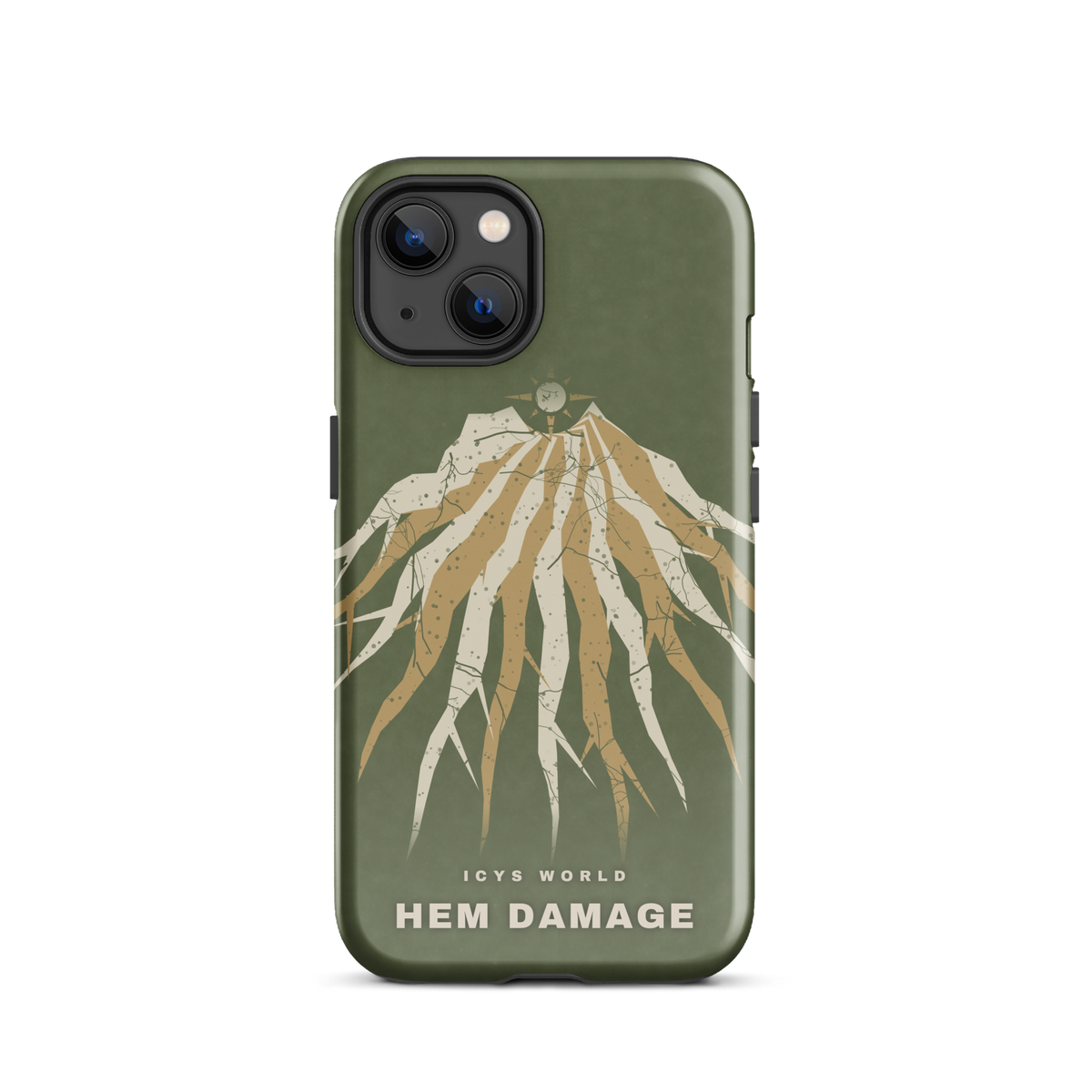 ICYS WORLD Hem Damage iPhone case on iPhone 13, glossy finish