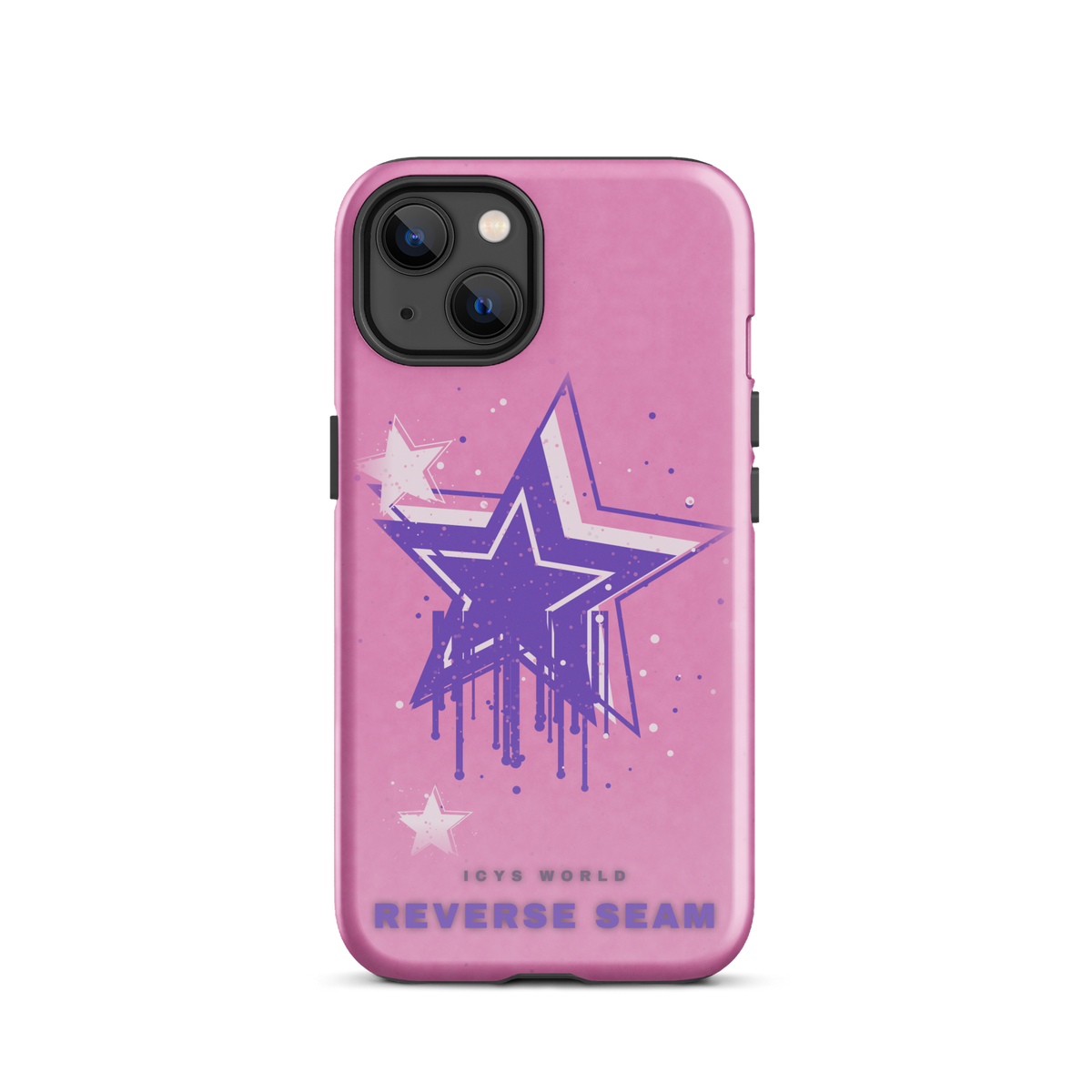 ICYS WORLD Reverse Seam iPhone case on iPhone 13, glossy finish