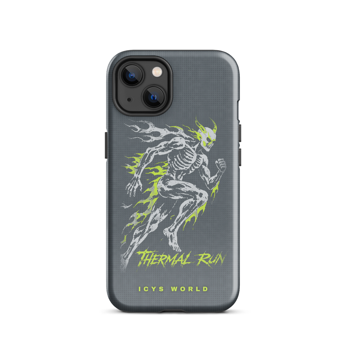 ICYS WORLD Thermal Run iPhone case on iPhone 13, glossy finish
