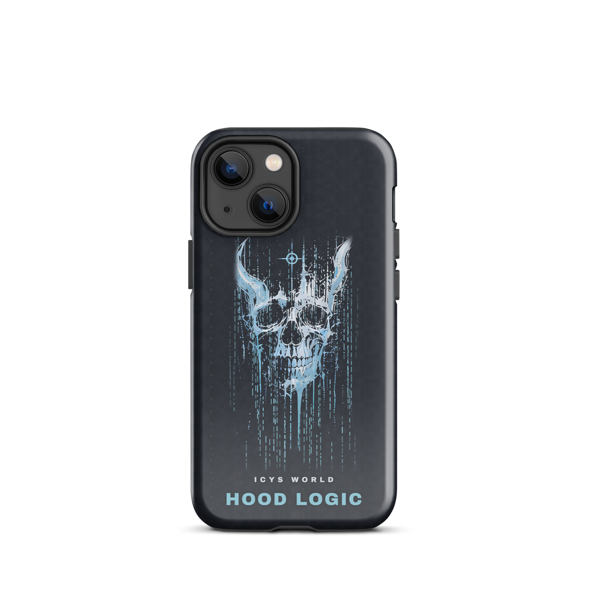 ICYS WORLD Hood Logic iPhone case on iPhone 13 mini, glossy finish