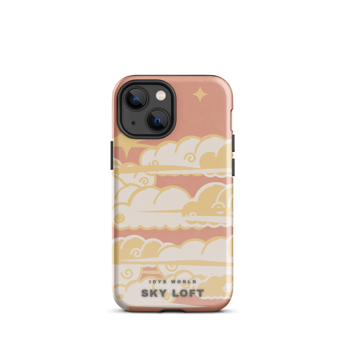 ICYS WORLD Sky Loft iPhone case on iPhone 13 mini, glossy finish