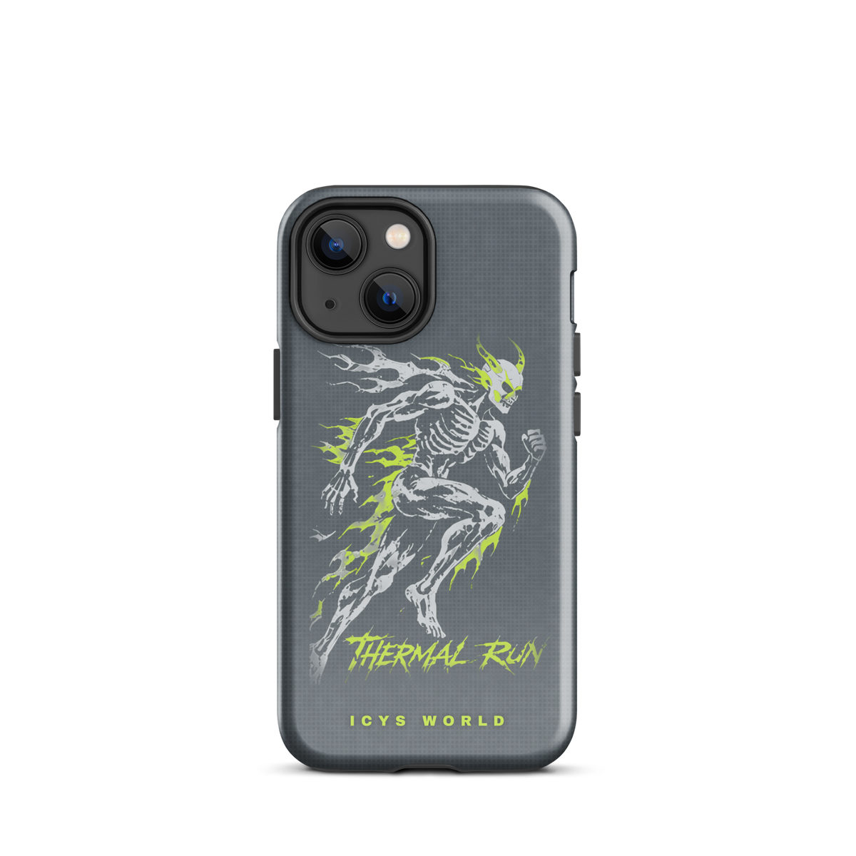 ICYS WORLD Thermal Run iPhone case on iPhone 13 mini, glossy finish