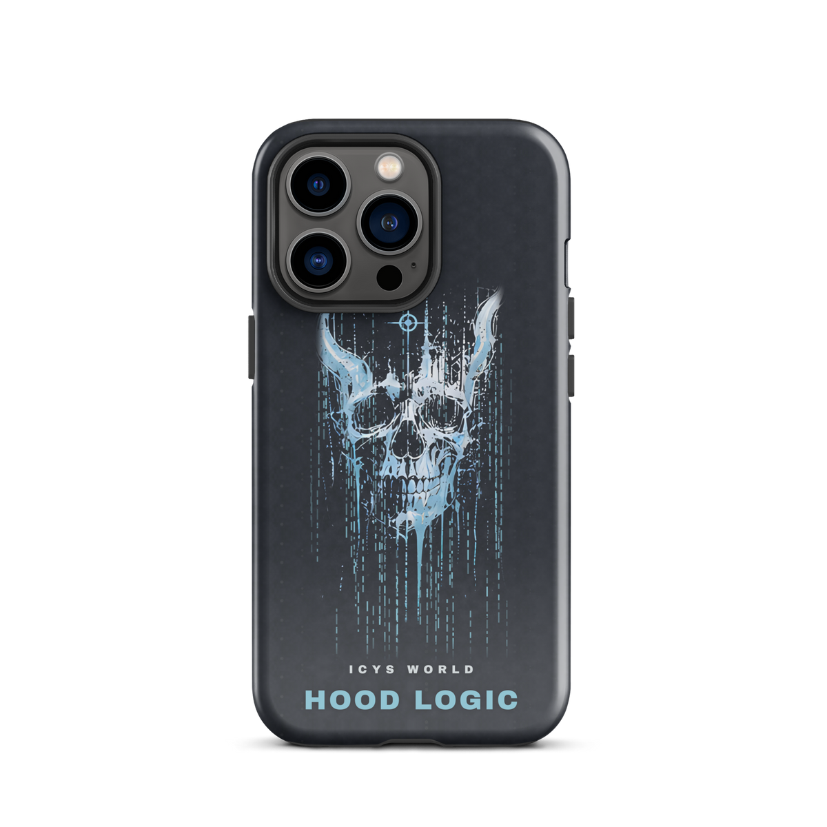 ICYS WORLD Hood Logic iPhone case on iPhone 13 Pro, glossy finish