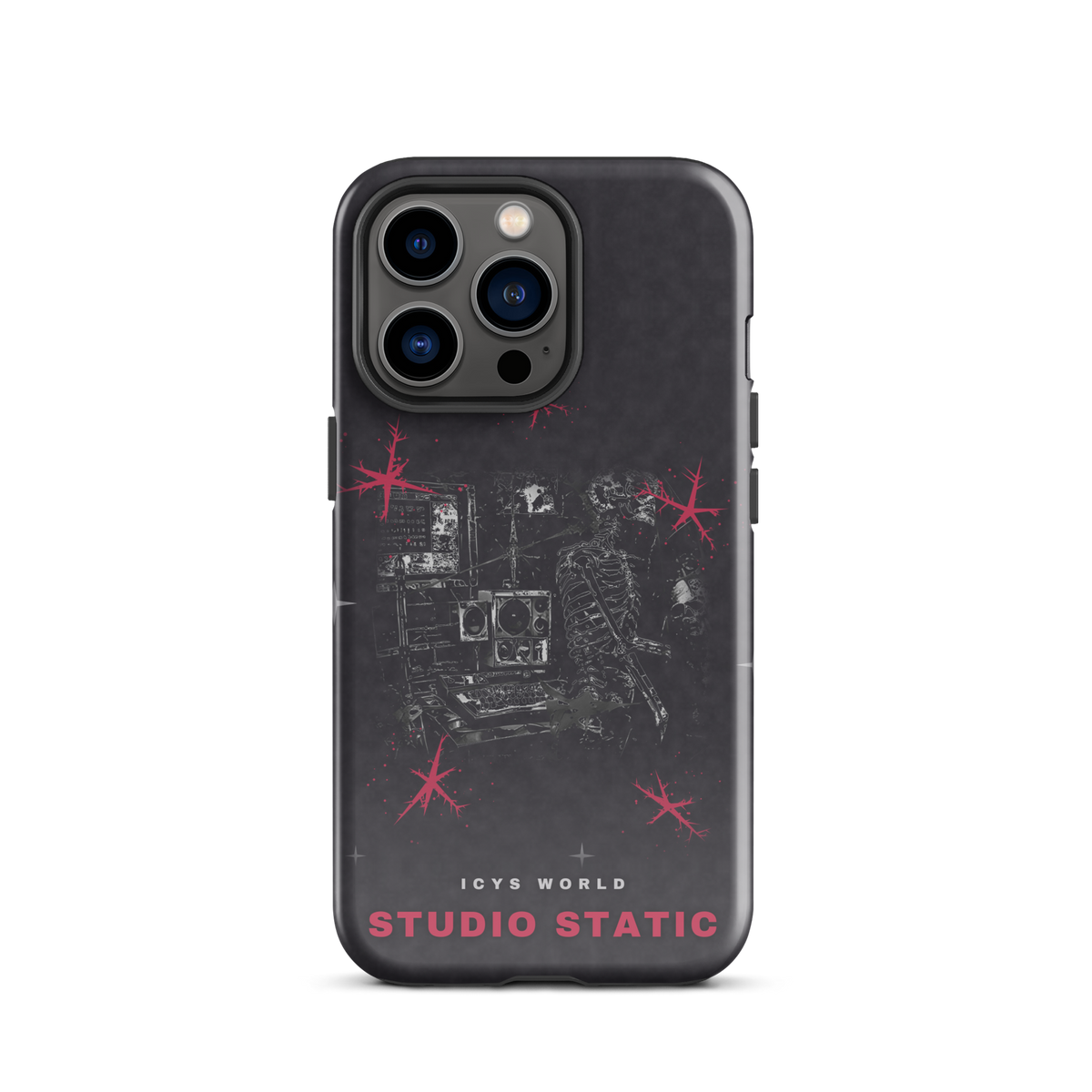 ICYS WORLD Studio Static iPhone case on iPhone 13 Pro, glossy finish
