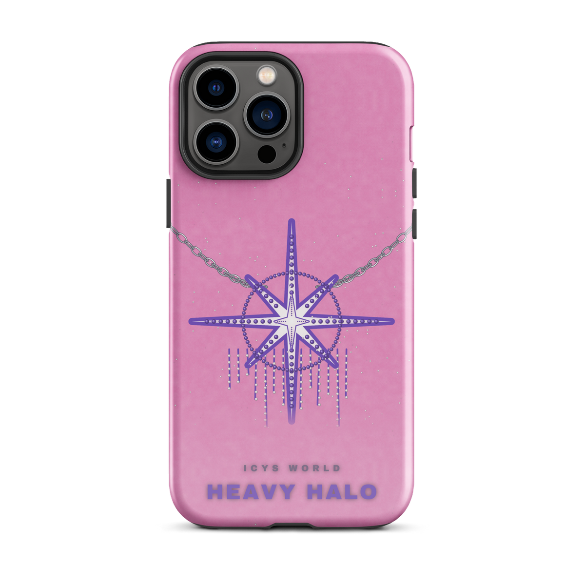 ICYS WORLD Heavy Halo iPhone case on iPhone 13 Pro Max, glossy finish