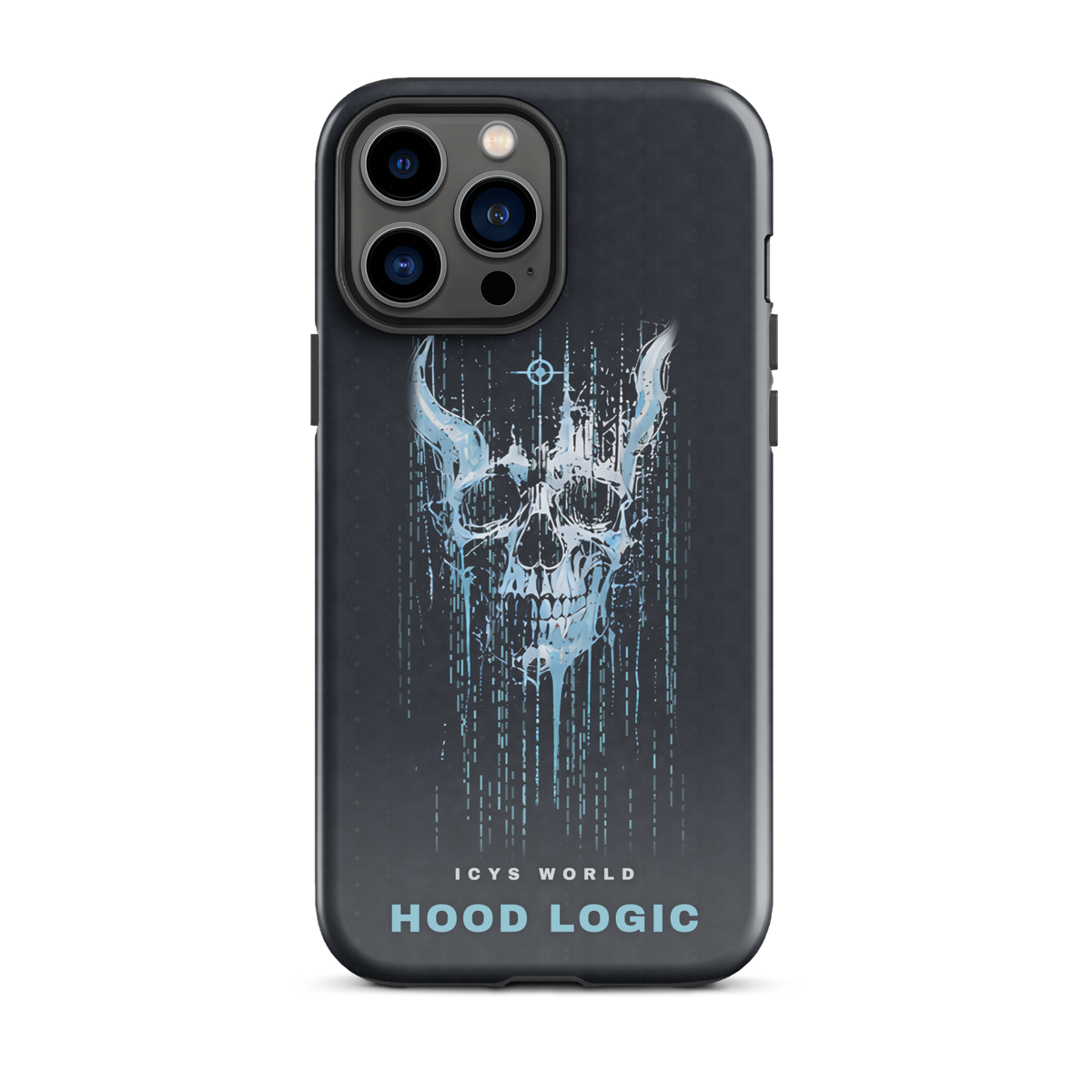 ICYS WORLD Hood Logic iPhone case on iPhone 13 Pro Max, glossy finish