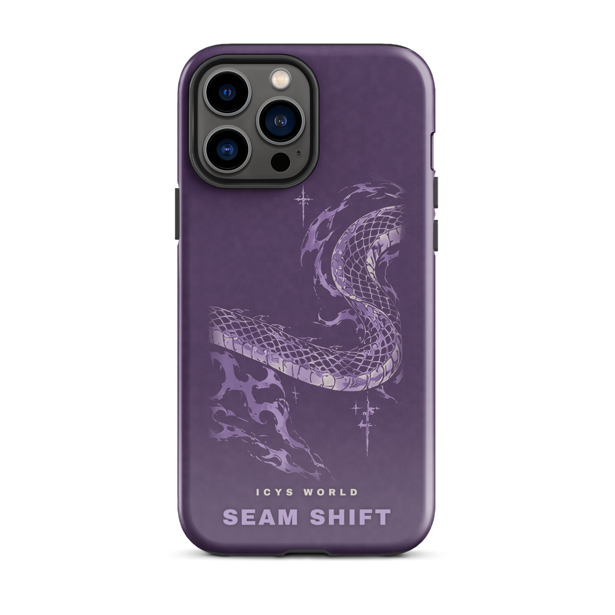ICYS WORLD Seam Shift iPhone case on iPhone 13 Pro Max, glossy finish