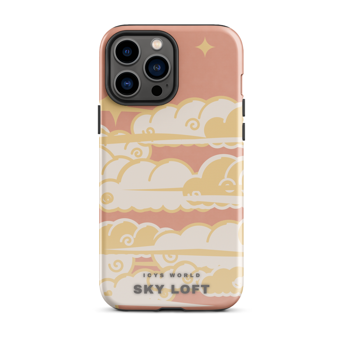 ICYS WORLD Sky Loft iPhone case on iPhone 13 Pro Max, glossy finish