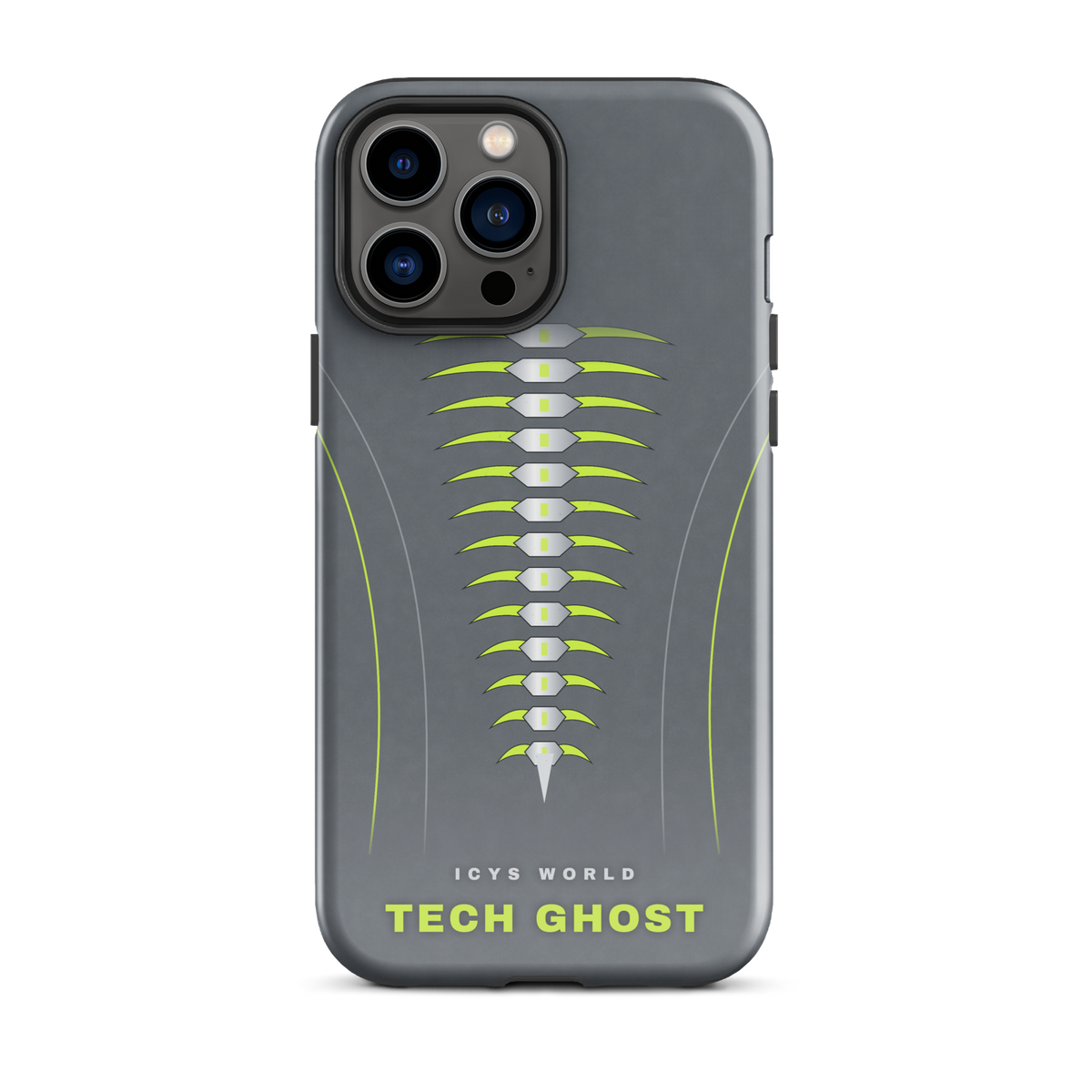 ICYS WORLD Tech Ghost iPhone case on iPhone 13 Pro Max, glossy finish