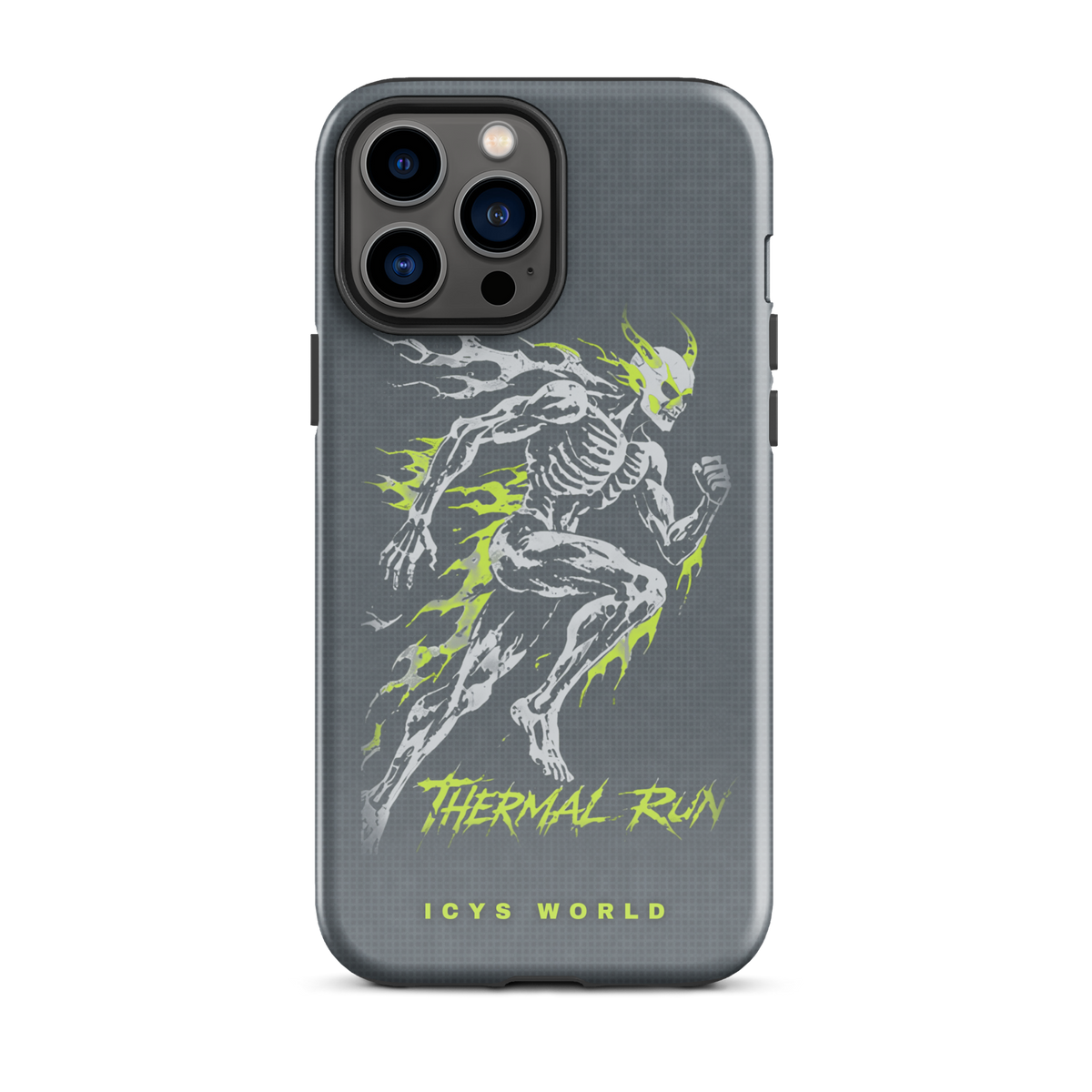ICYS WORLD Thermal Run iPhone case on iPhone 13 Pro Max, glossy finish