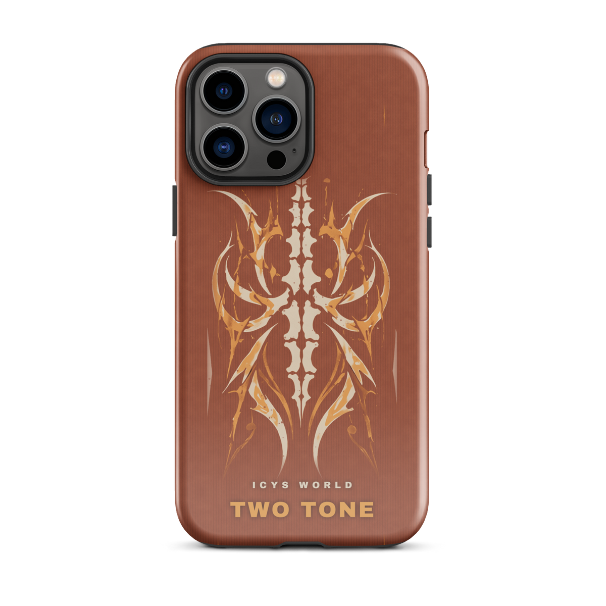 ICYS WORLD Two Tone iPhone case on iPhone 13 Pro Max, glossy finish