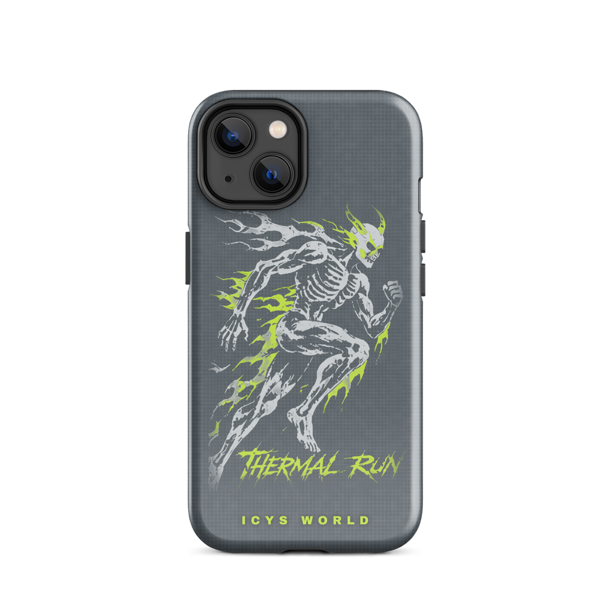 ICYS WORLD Thermal Run iPhone case on iPhone 14, glossy finish