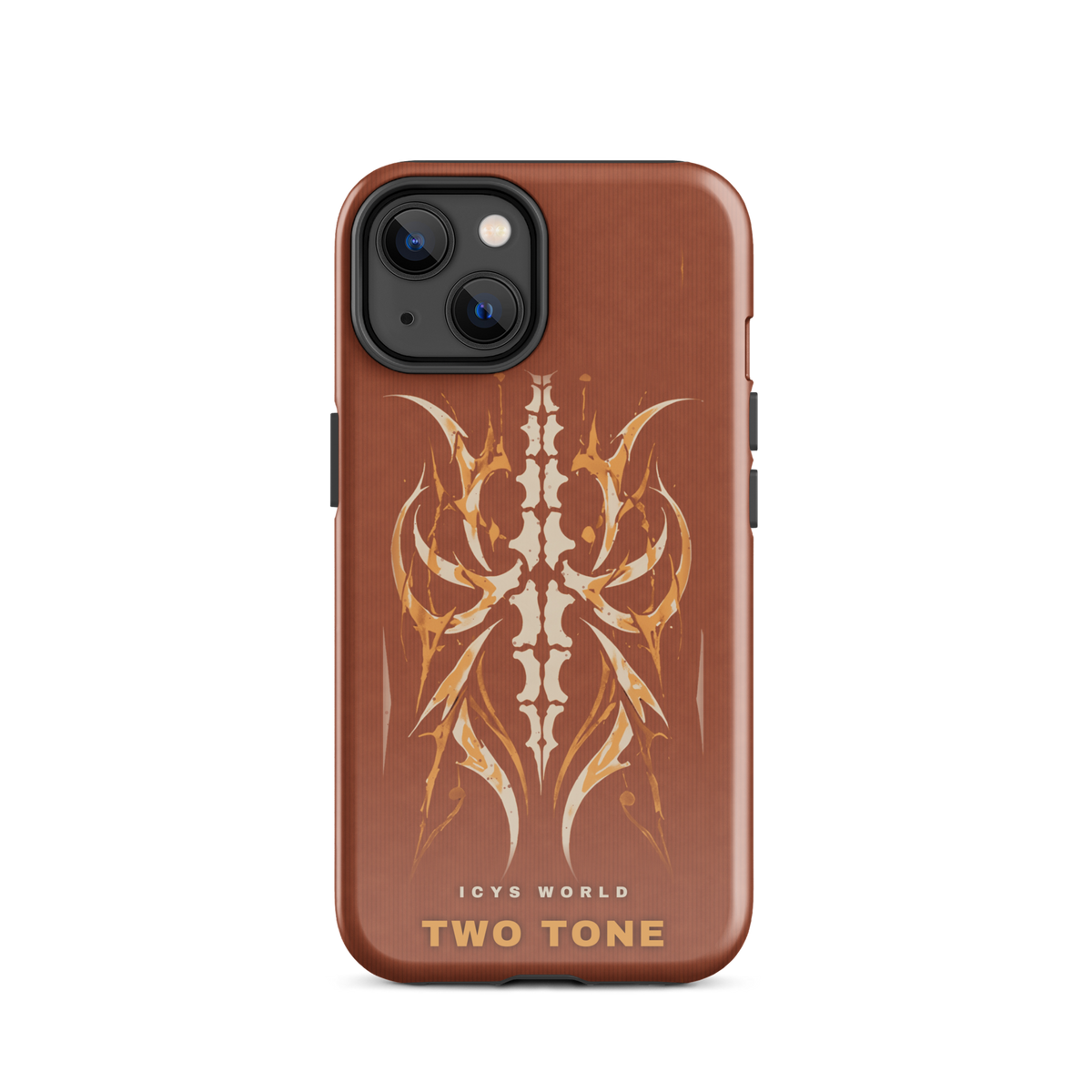 ICYS WORLD Two Tone iPhone case on iPhone 14, glossy finish