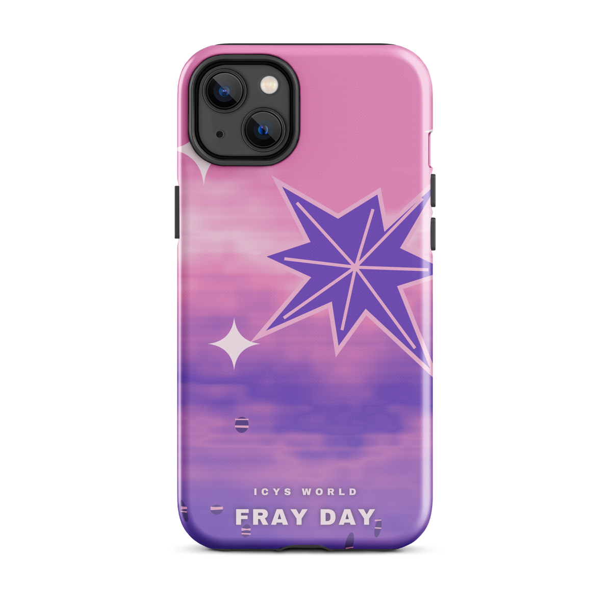 ICYS WORLD Fray Day iPhone case on iPhone 14 Plus, glossy finish