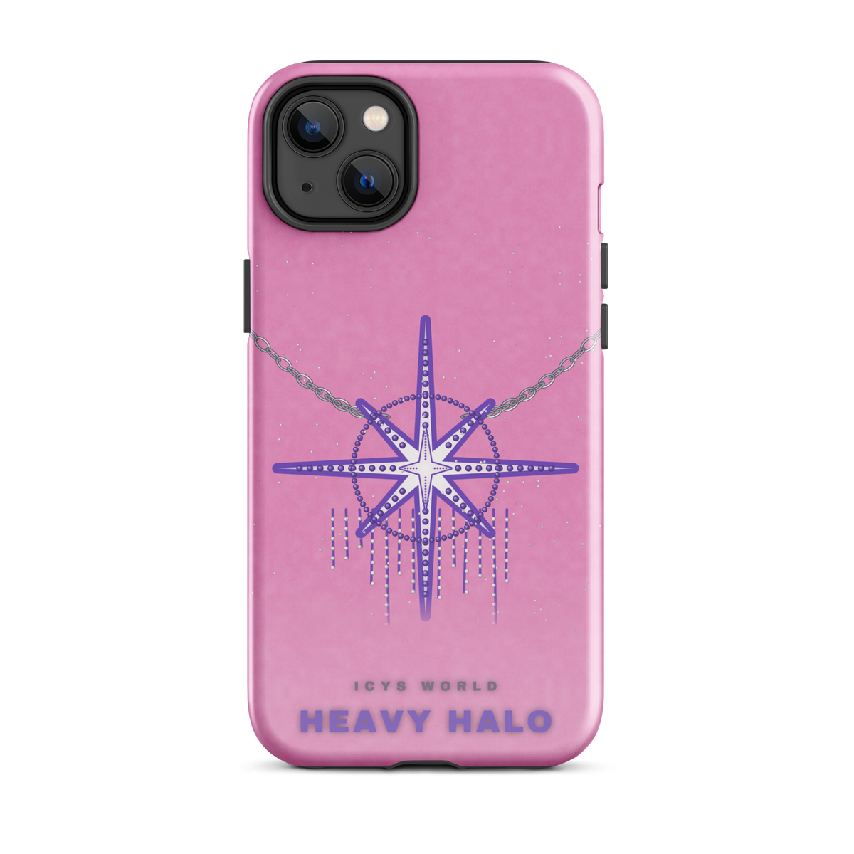 ICYS WORLD Heavy Halo iPhone case on iPhone 14 Plus, glossy finish