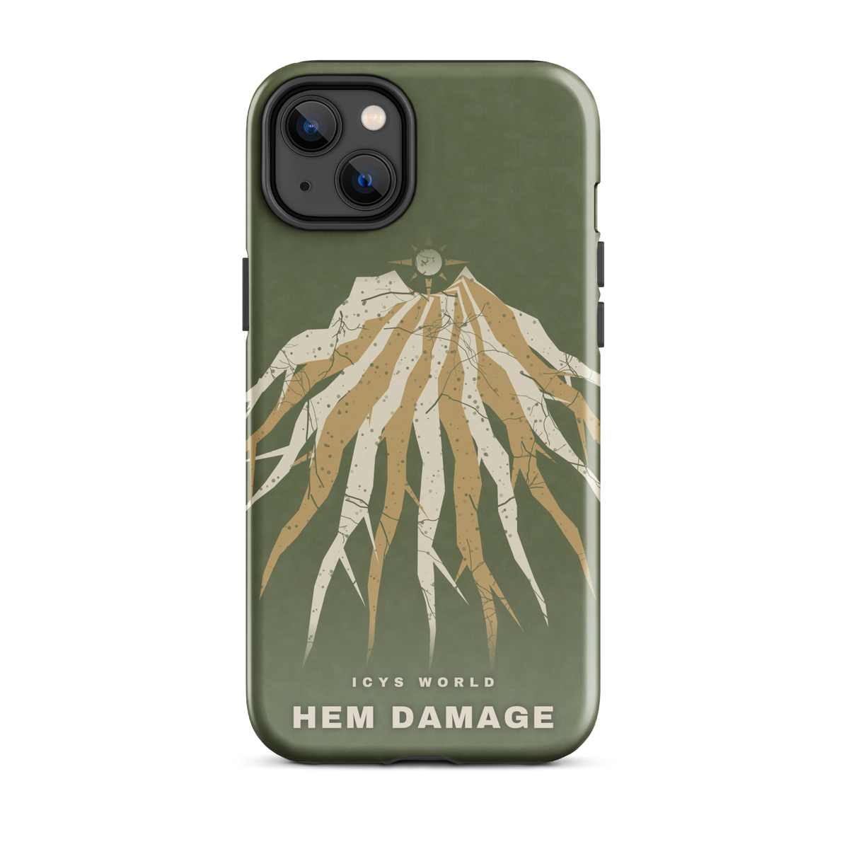 ICYS WORLD Hem Damage iPhone case on iPhone 14 Plus, glossy finish
