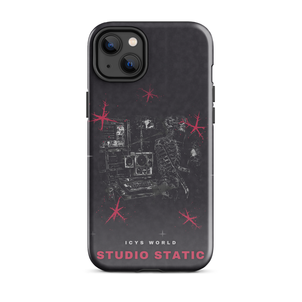 ICYS WORLD Studio Static iPhone case on iPhone 14 Plus, glossy finish