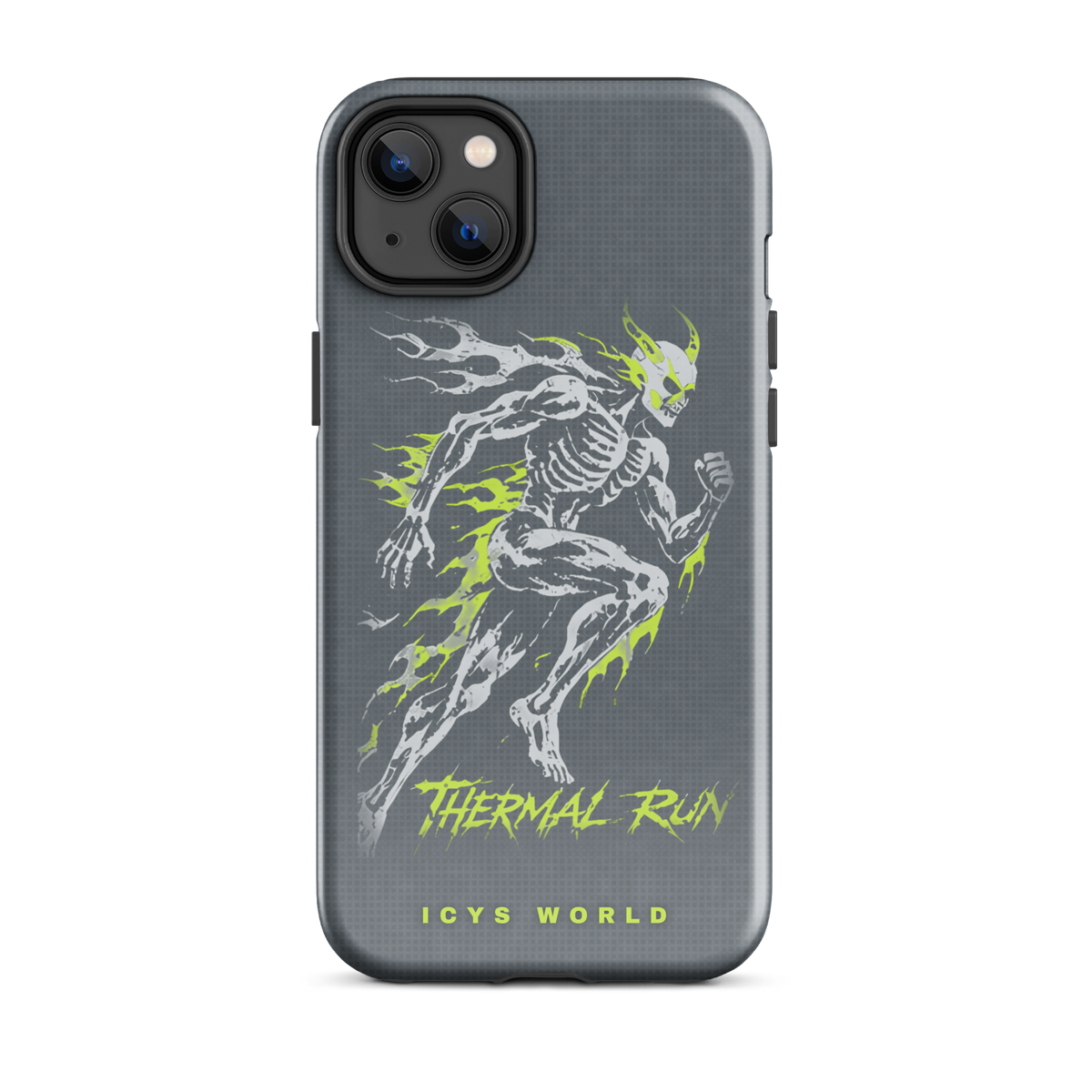 ICYS WORLD Thermal Run iPhone case on iPhone 14 Plus, glossy finish