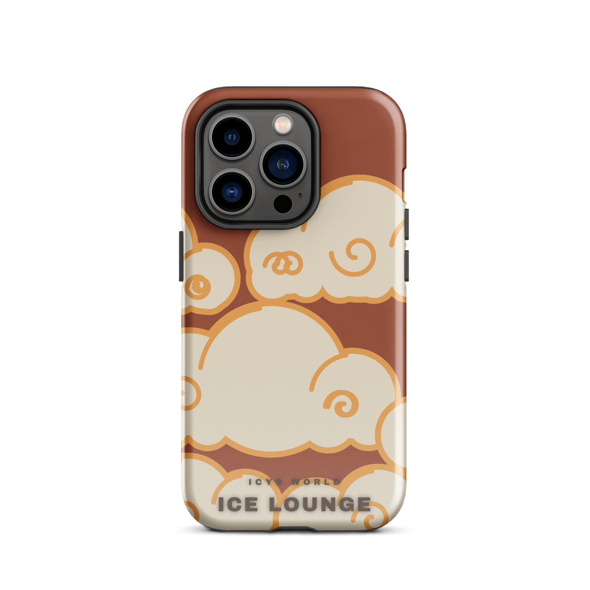 ICYS WORLD Ice Lounge iPhone case on iPhone 14 Pro, glossy finish