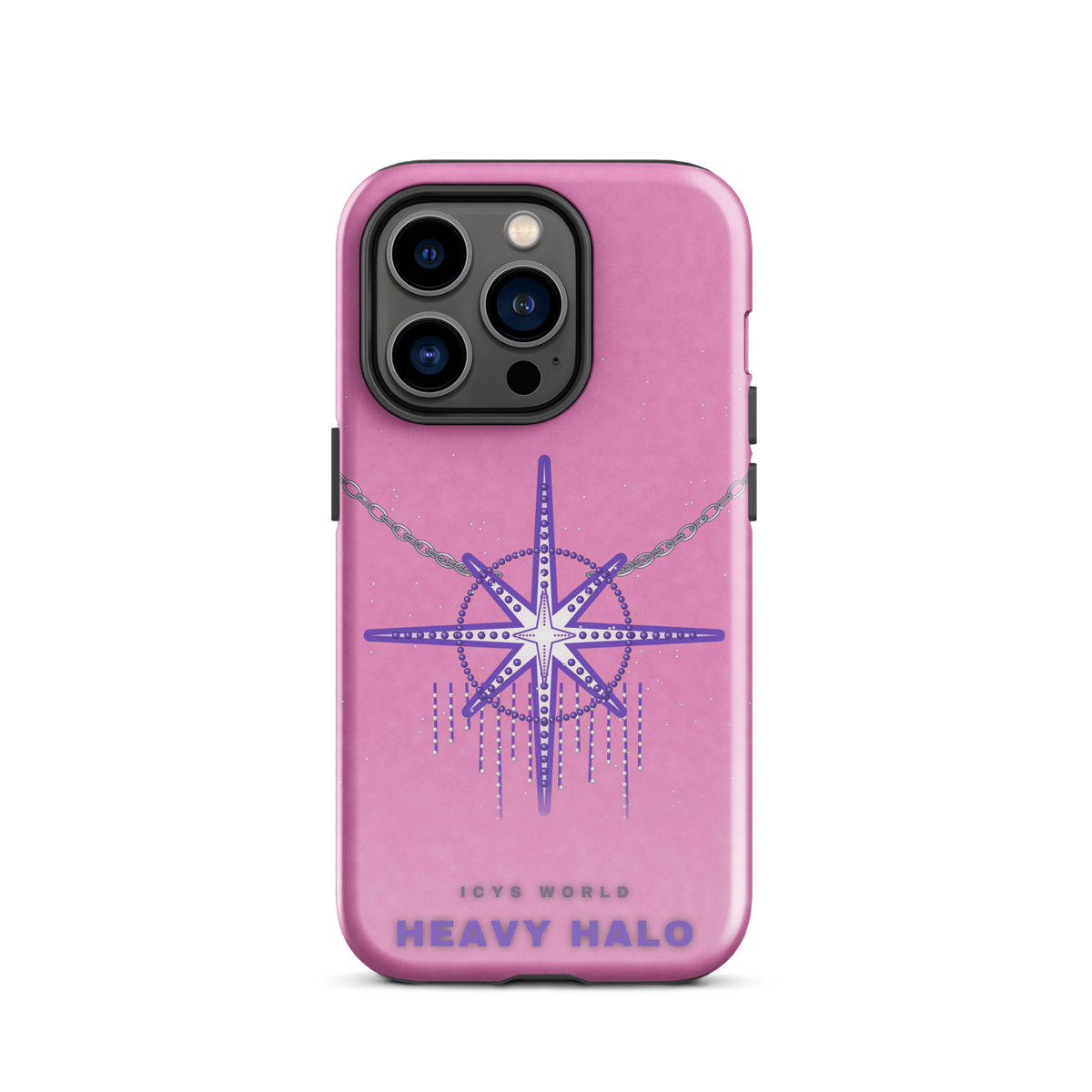 ICYS WORLD Heavy Halo iPhone case on iPhone 14 Pro, glossy finish