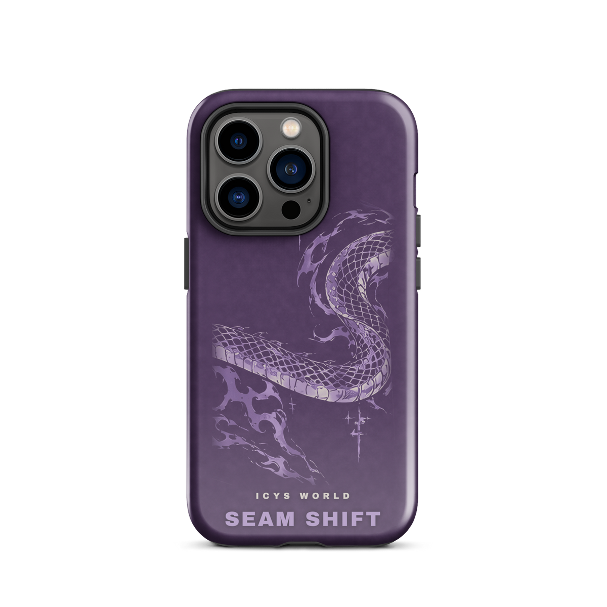ICYS WORLD Seam Shift iPhone case on iPhone 14 Pro, glossy finish