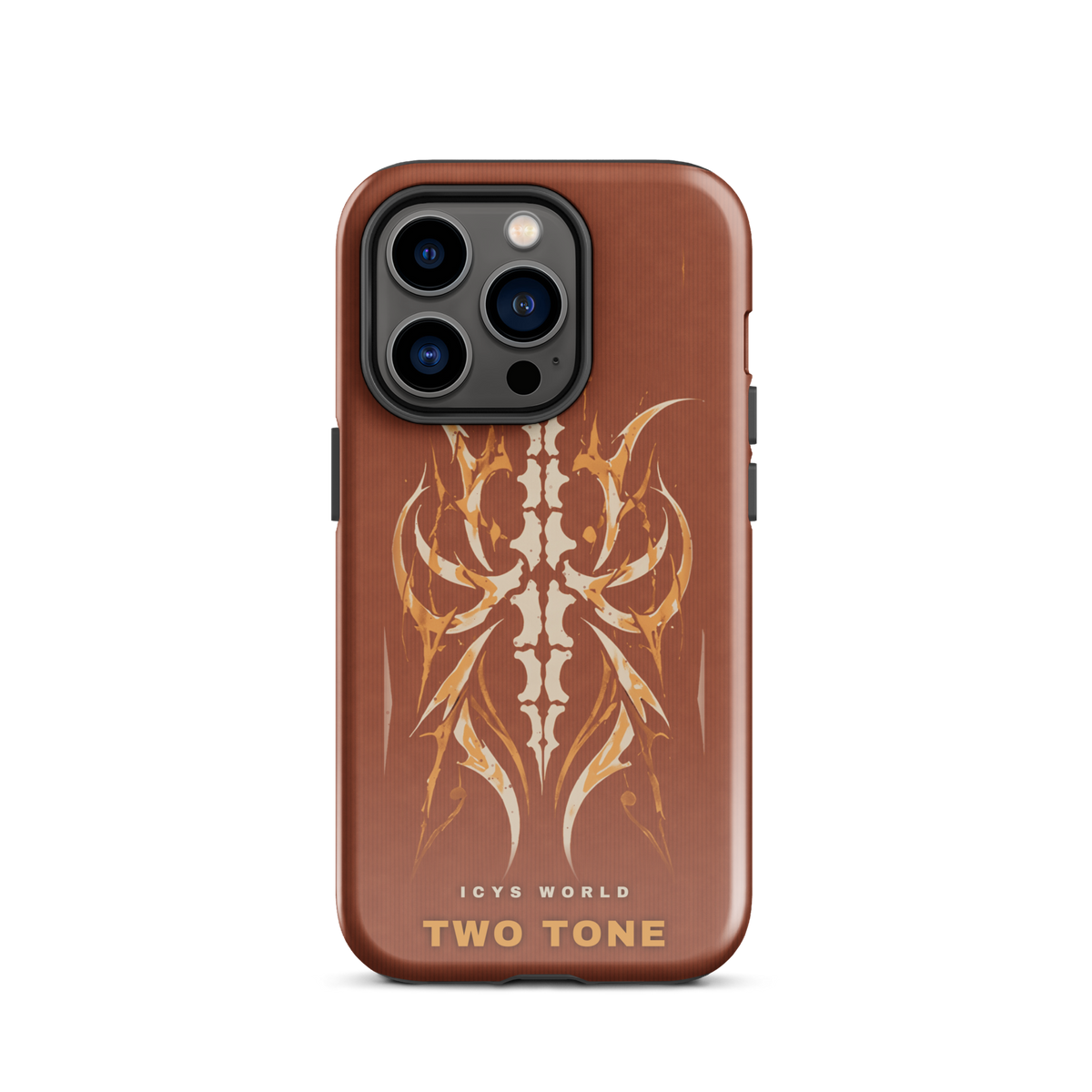 ICYS WORLD Two Tone iPhone case on iPhone 14 Pro, glossy finish